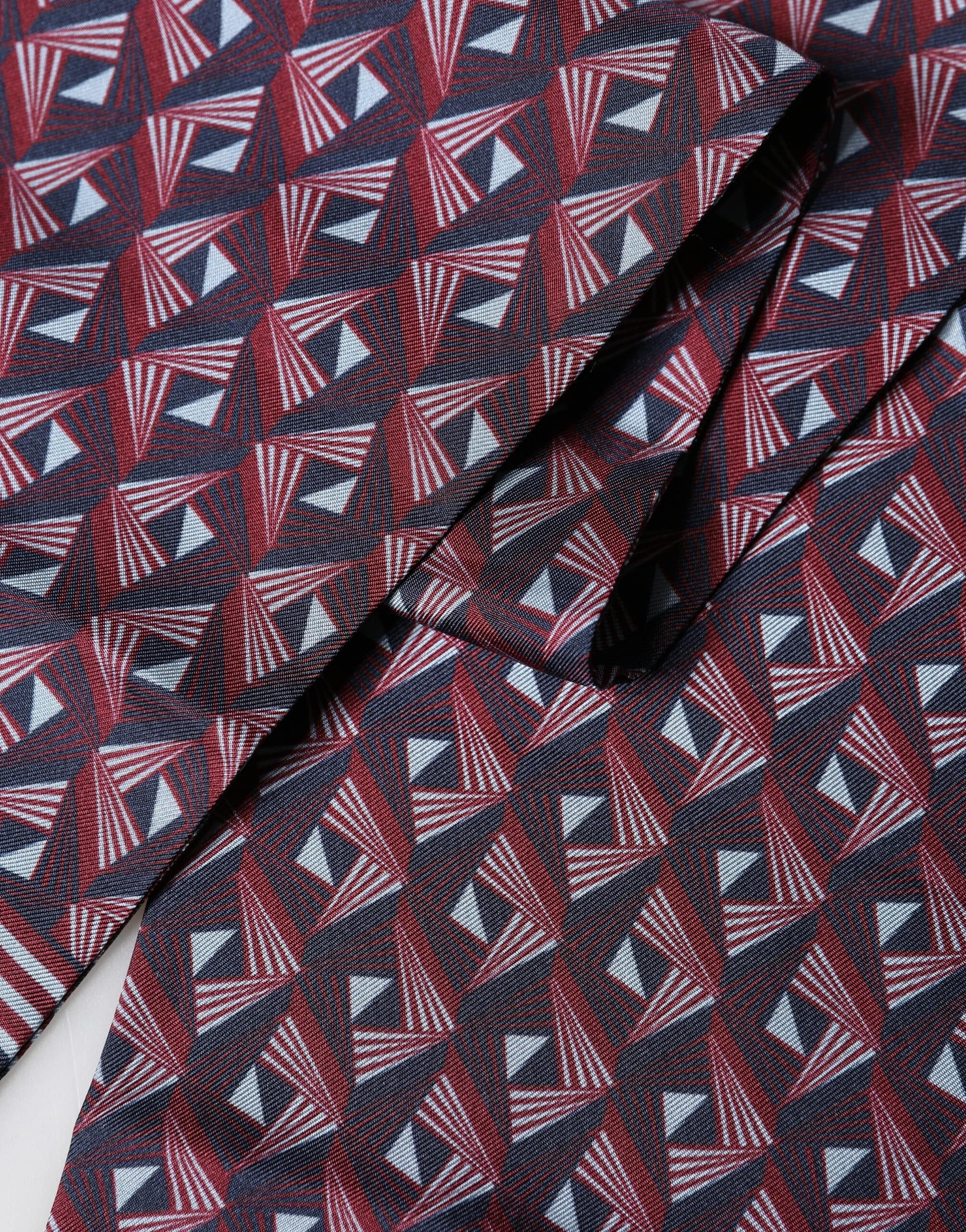 Dolce & Gabbana Multicolor Geometric Pattern Silk Fringe 142cm X 15cm Scarf - Image 4