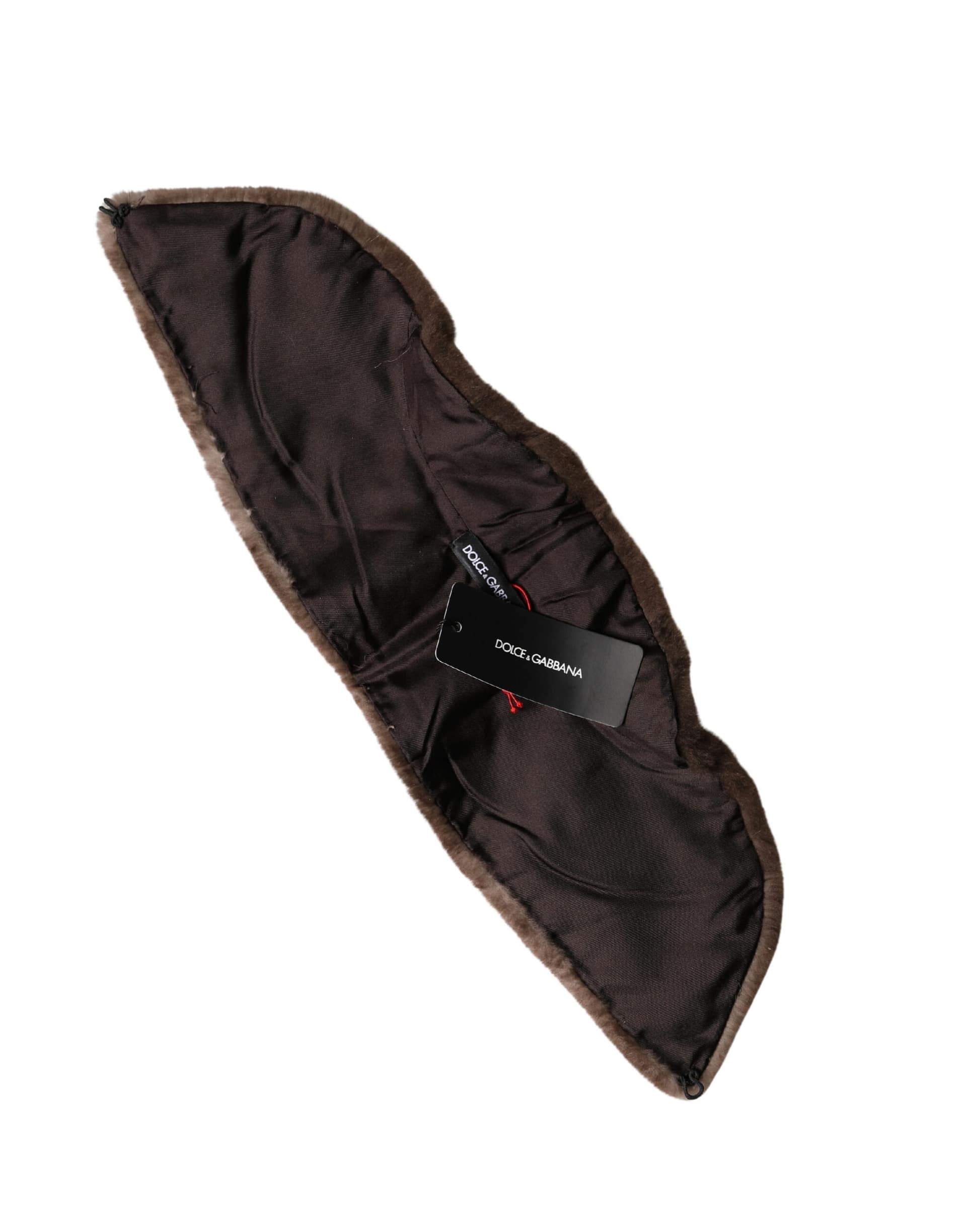 Dolce & Gabbana Brown Fur Shoulder Collar Neck Wrap 60cm x 14cm Scarf - Image 6