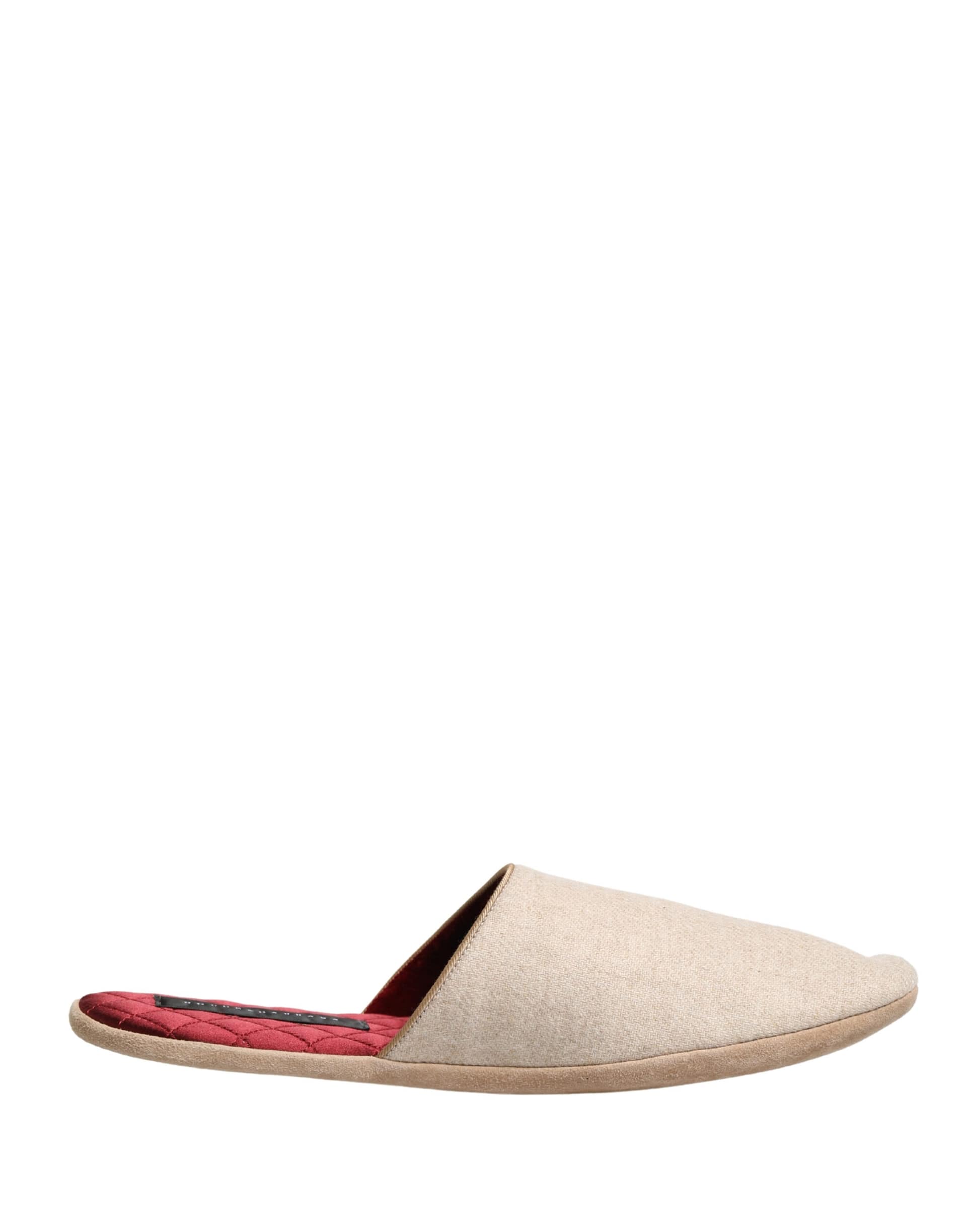 Dolce & Gabbana Beige Shetland Wool Red Quilted Slippers Shoes - Image 2