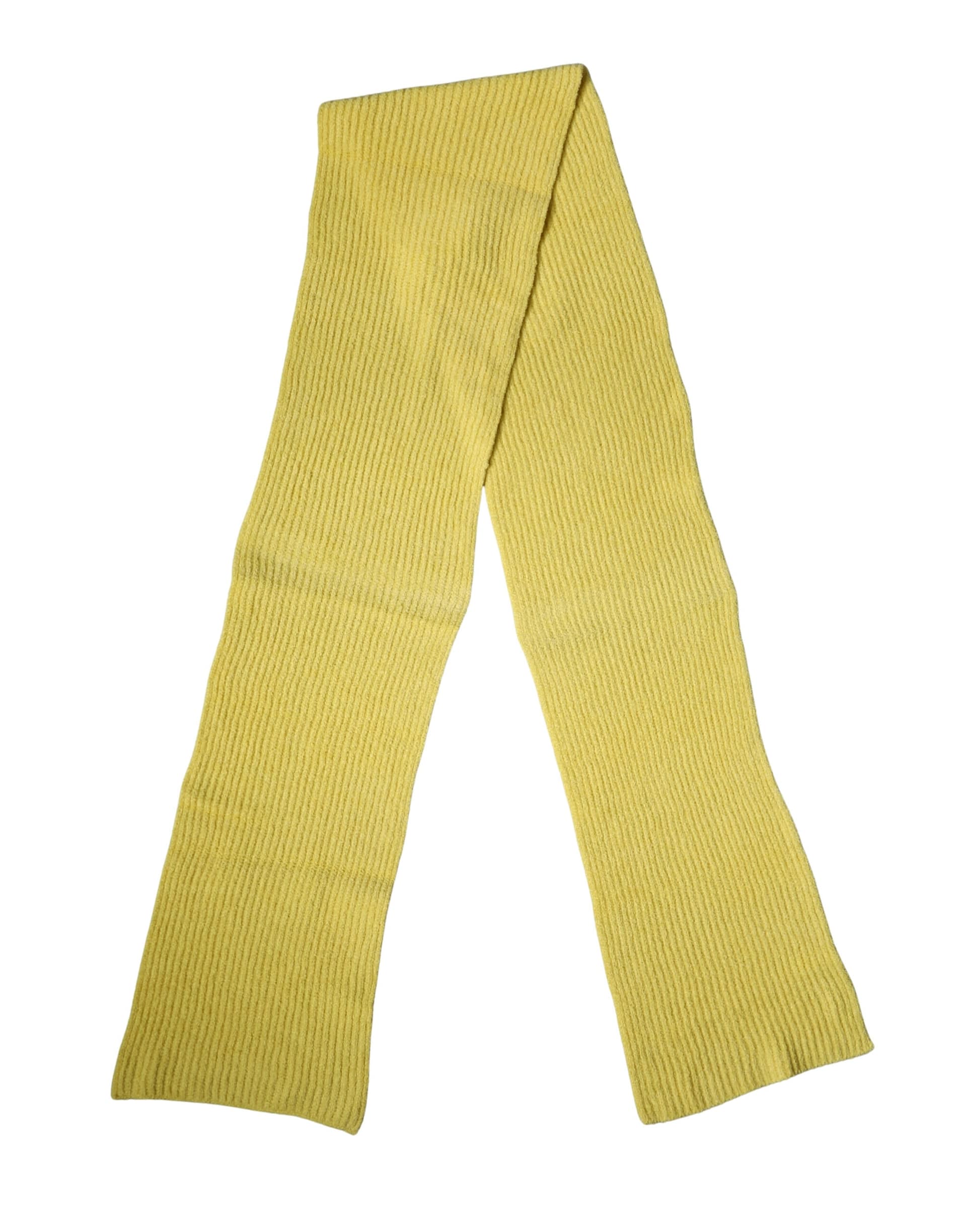 Dolce & Gabbana Yellow Cotton Knitted Neck Foulard 270cm x 31cm Men Scarf - Image 2