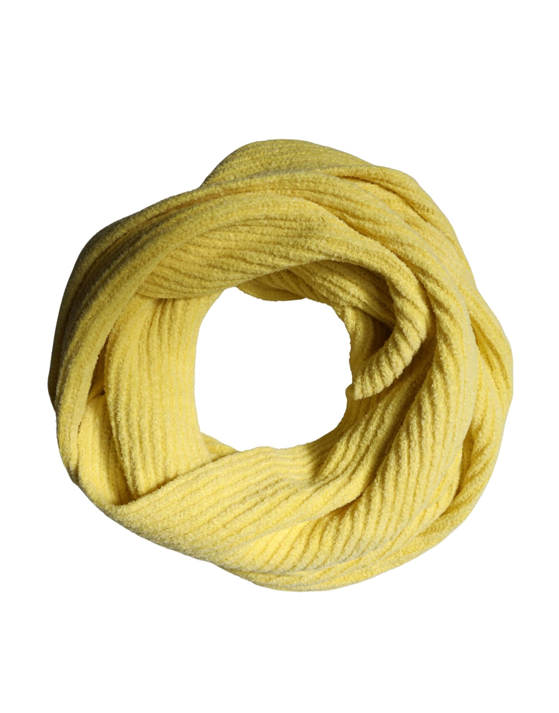 Dolce & Gabbana Yellow Cotton Knitted Neck Foulard 270cm x 31cm Men Scarf - Image 4
