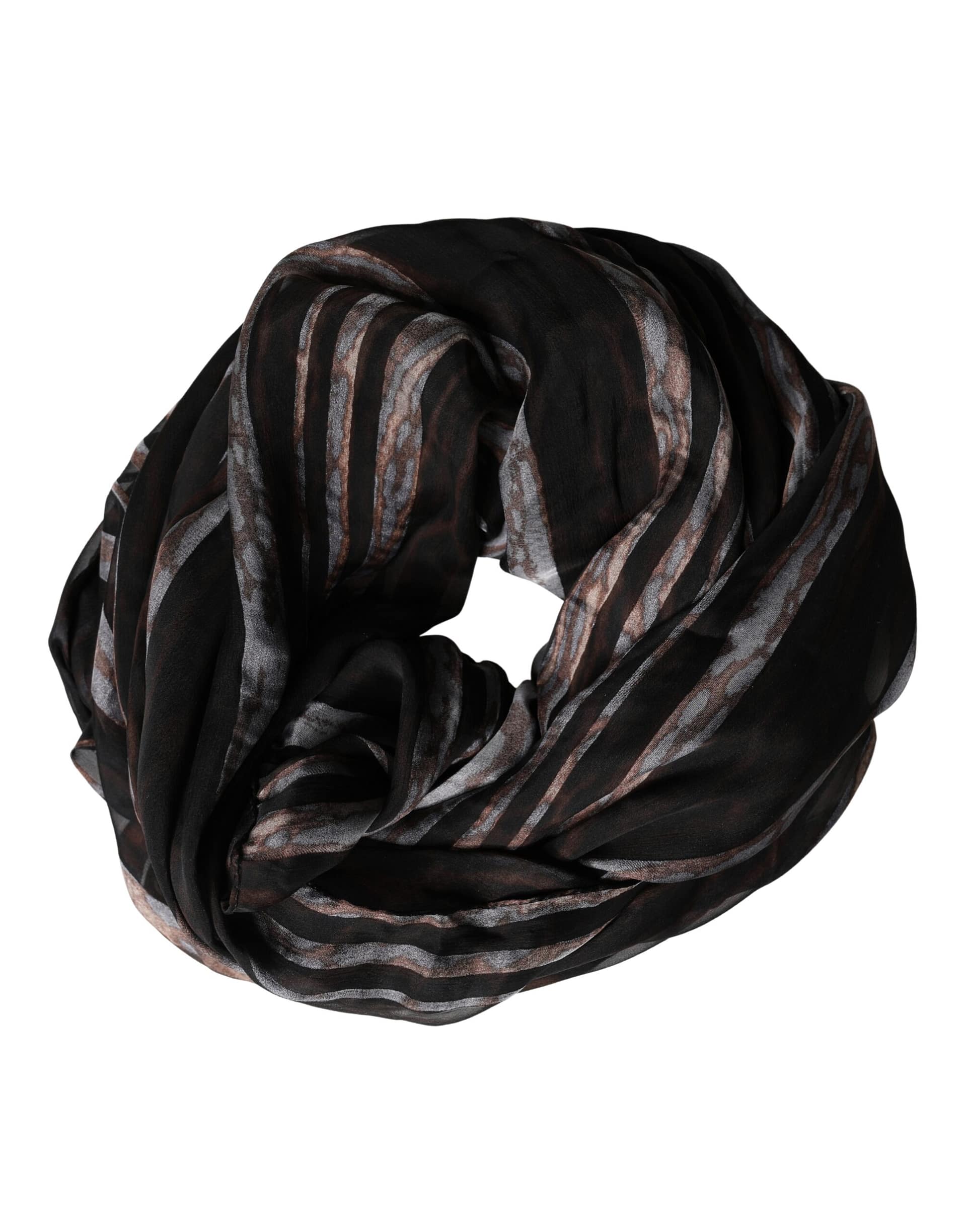 Dolce & Gabbana Black Stripes Silk Wrap Shawl Stole 193cm x 131cm Scarf - Image 2