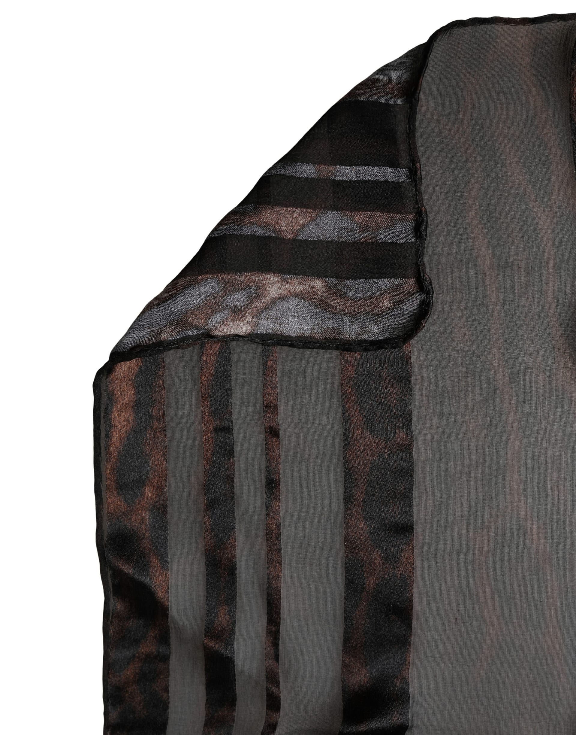 Dolce & Gabbana Black Stripes Silk Wrap Shawl Stole 193cm x 131cm Scarf - Image 5