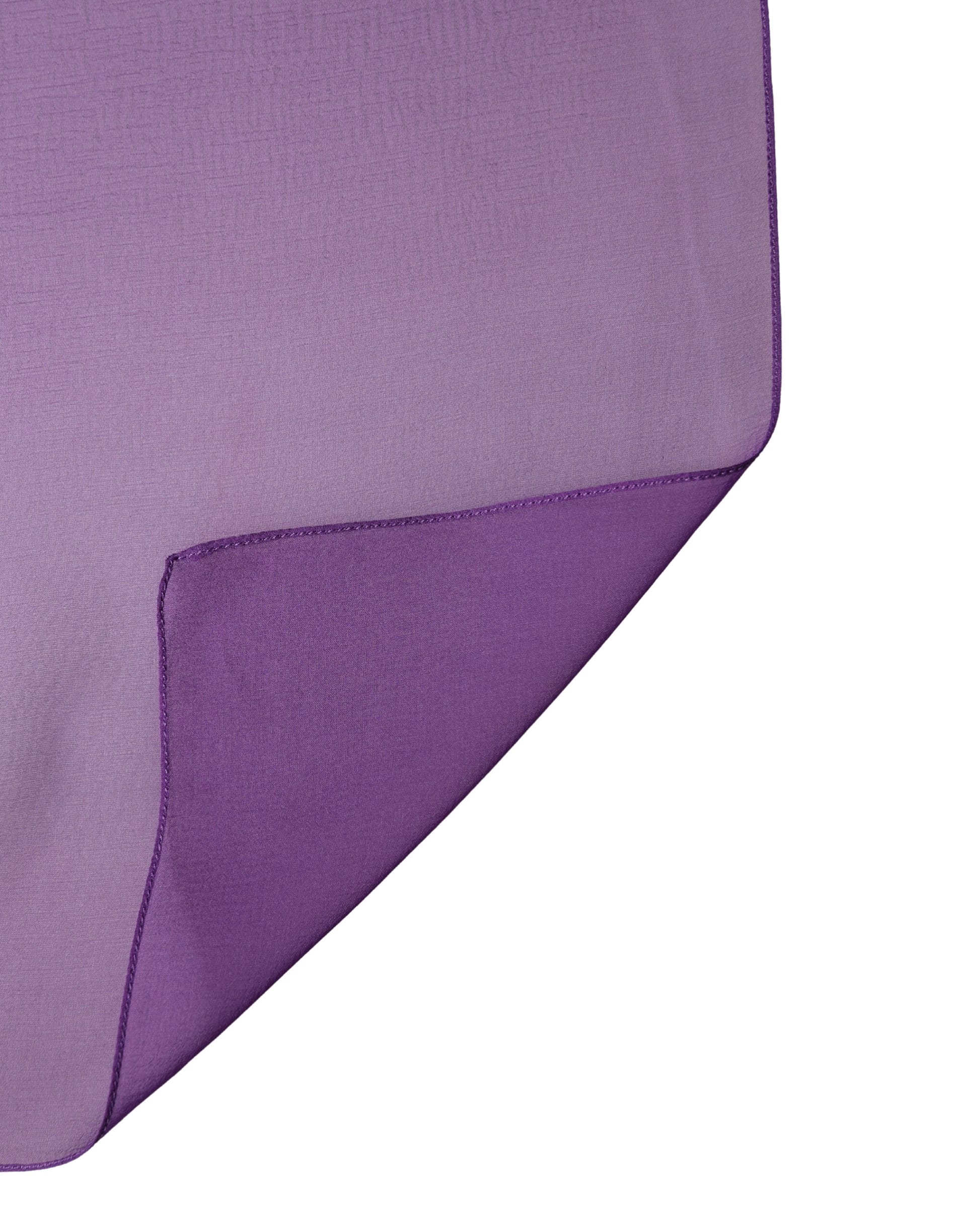 Dolce & Gabbana Purple Silk Neck Wrap Shawl Foulard 134cm x 131cm Scarf - Image 3