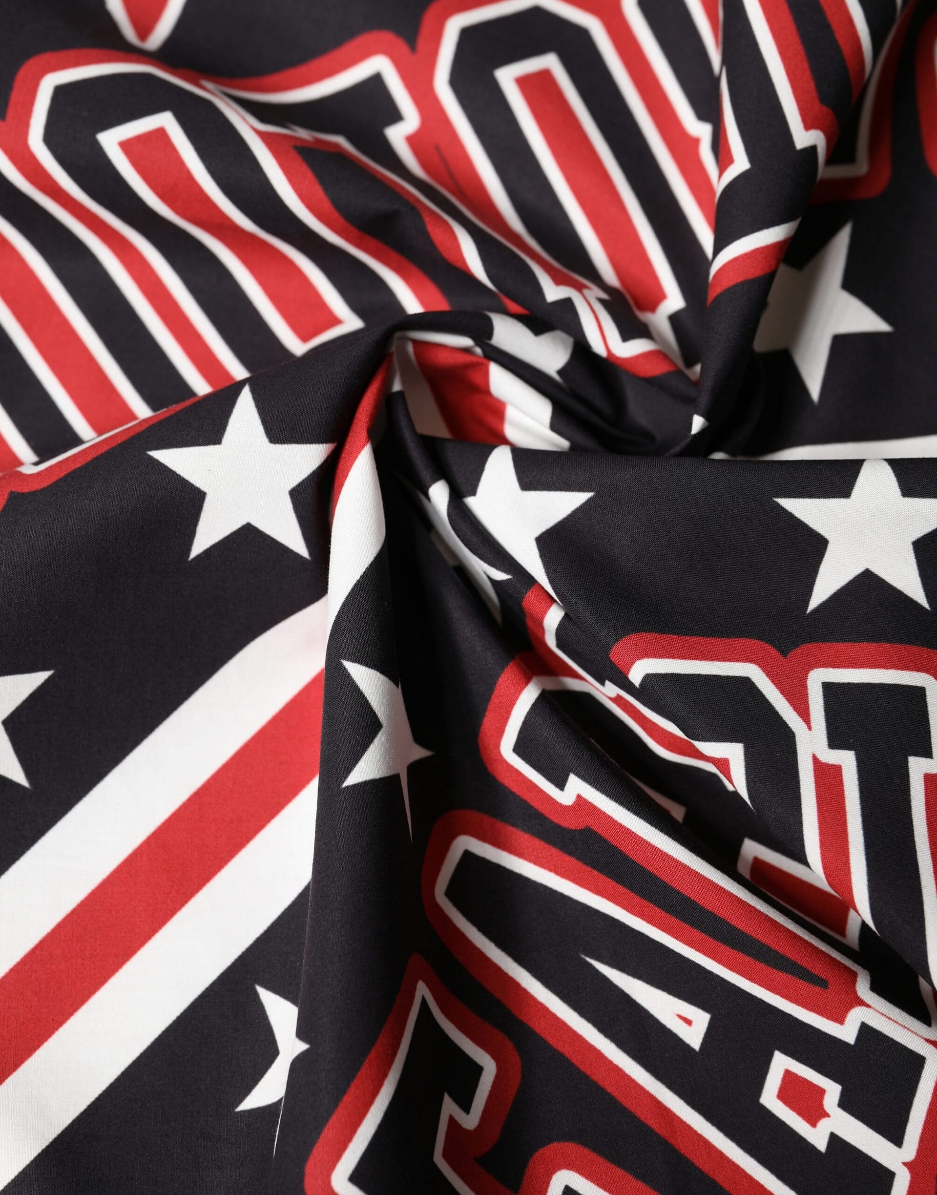 Dolce & Gabbana Black Red Panda Cotton Square Foulard 50.5cm x 50cm Scarf - Image 4