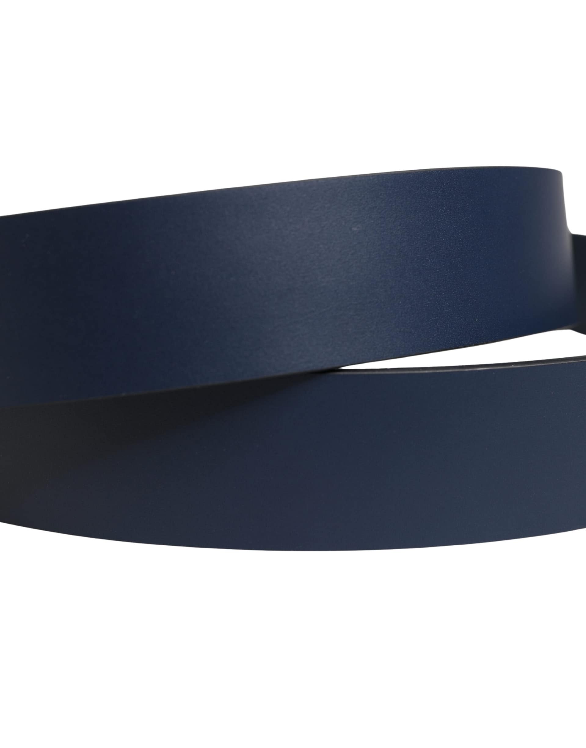 Dolce & Gabbana Blue Leather Logo Metal Buckle Men Belt - Image 5