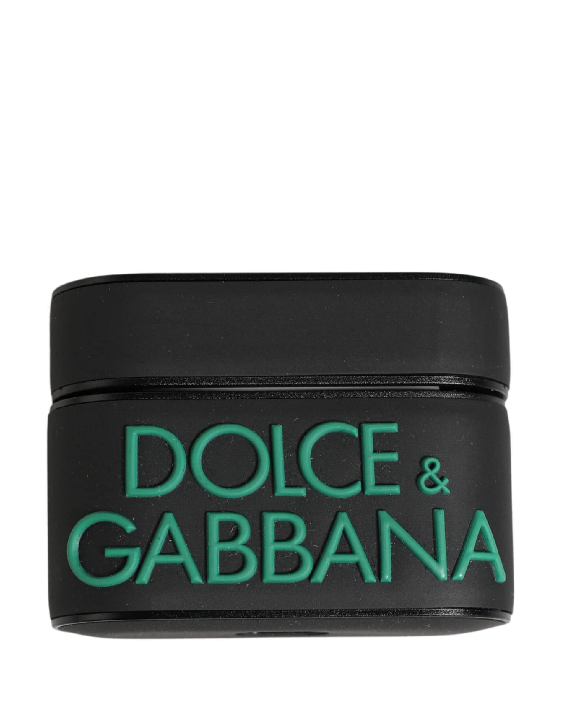 Dolce & Gabbana Black PVC Embossed Logo Flip Holder Women Airpods Case - Image 2
