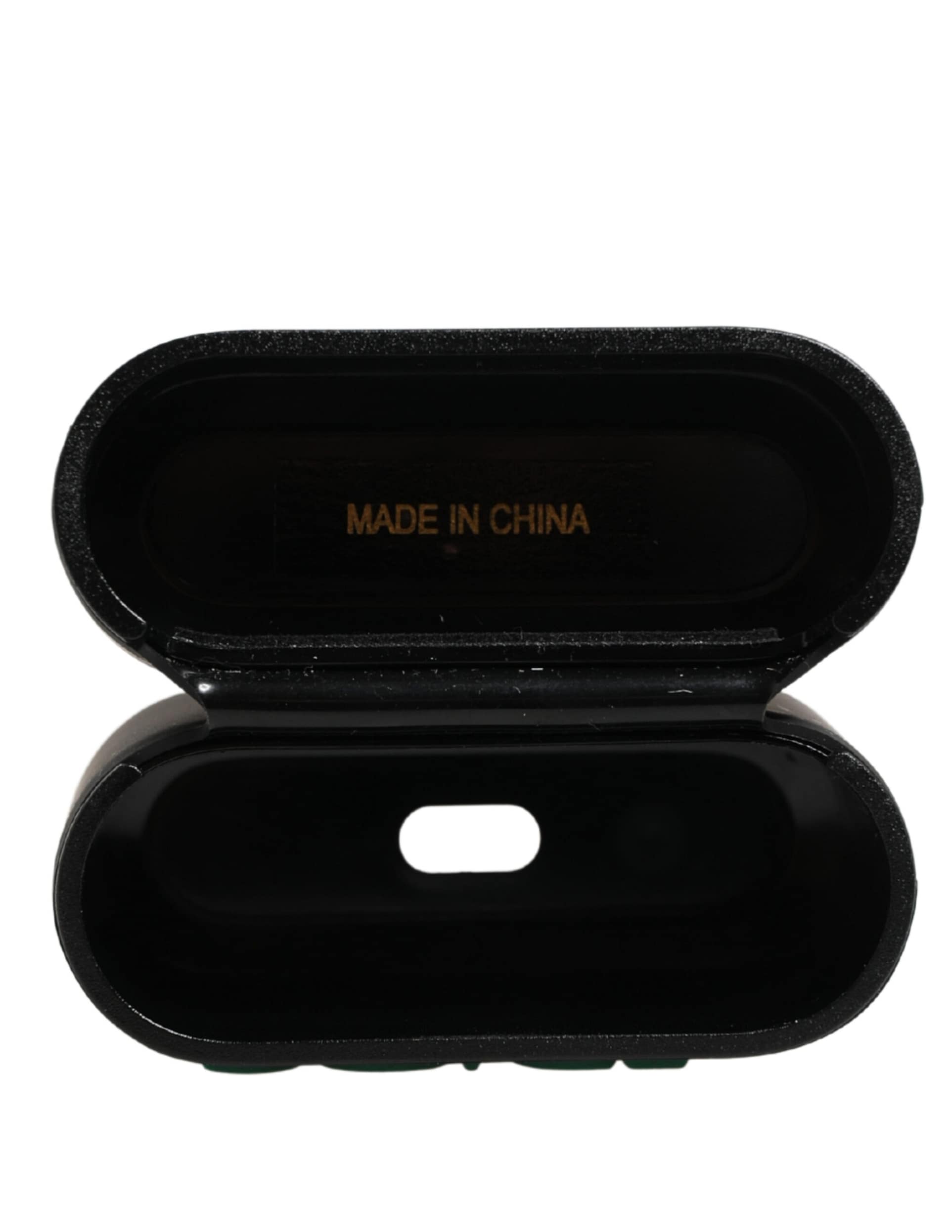 Dolce & Gabbana Black PVC Embossed Logo Flip Holder Women Airpods Case - Image 4