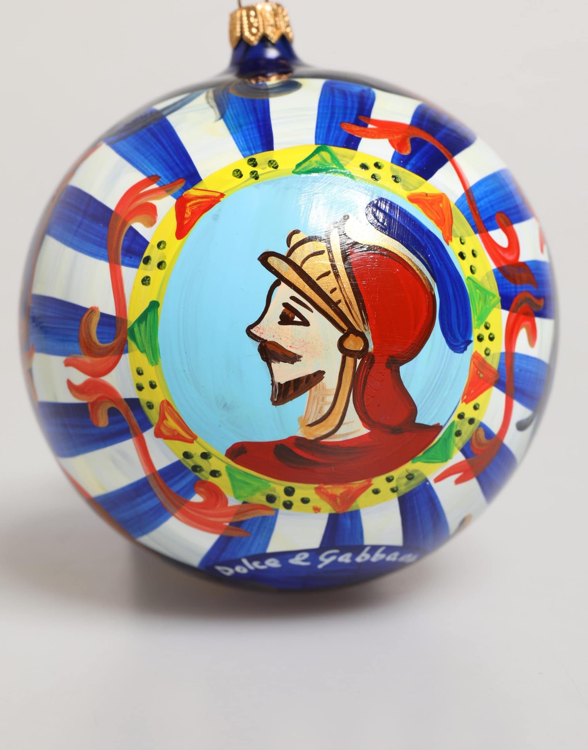 Dolce & Gabbana Multicolor Hand Painted Sicilian Ornament Christmas Ball - Image 3