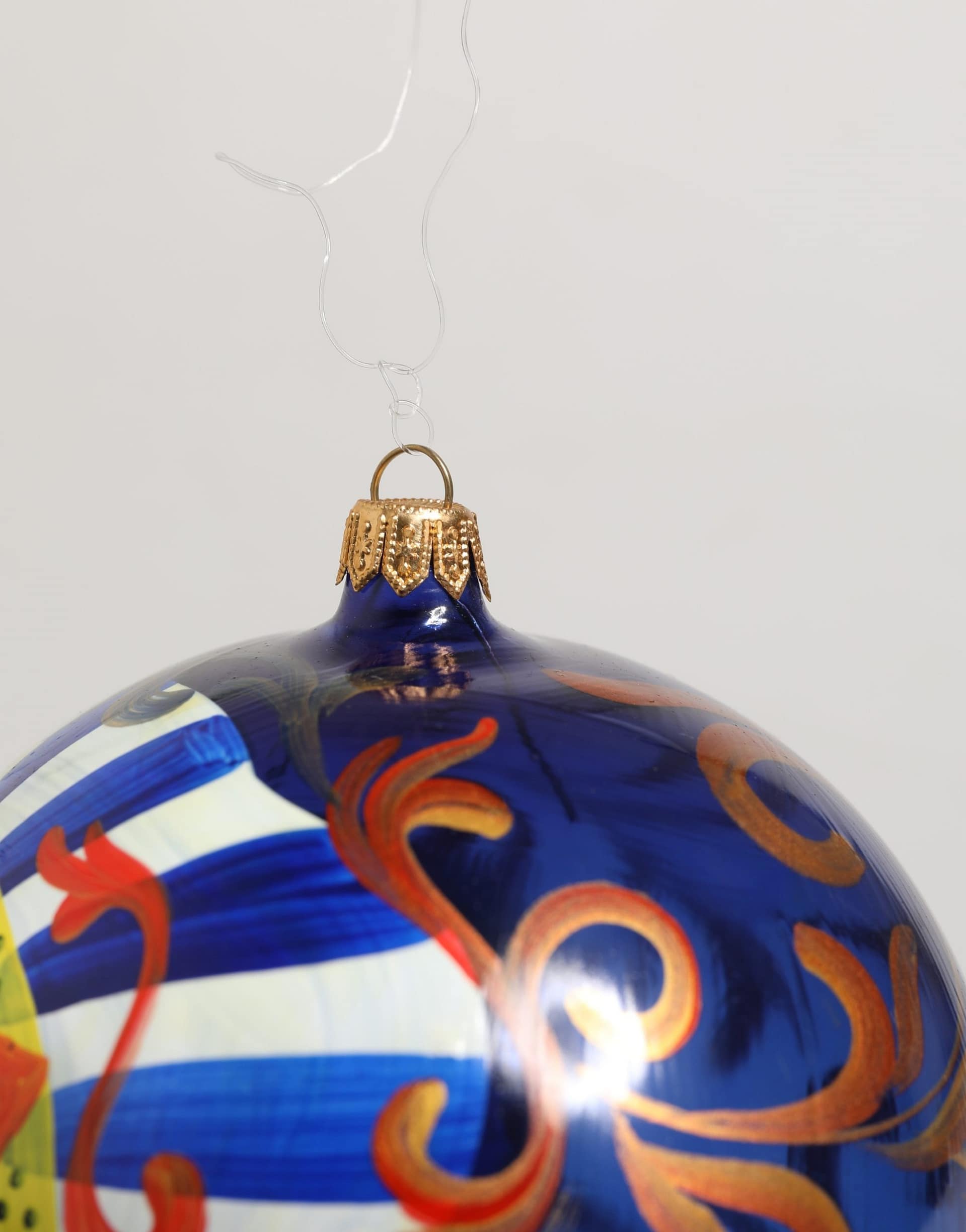 Dolce & Gabbana Multicolor Hand Painted Sicilian Ornament Christmas Ball - Image 5