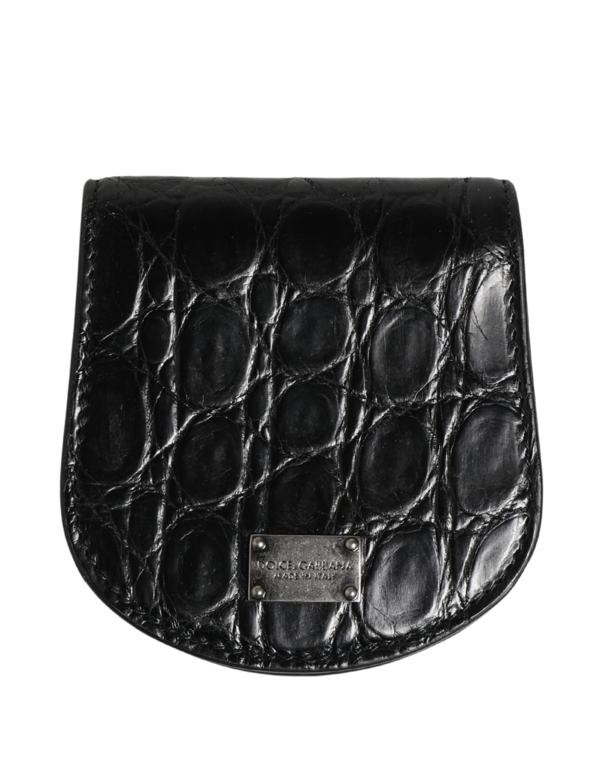 Dolce & Gabbana Black Exotic Skin Condom Case Holder Pocket Wallet - Image 2