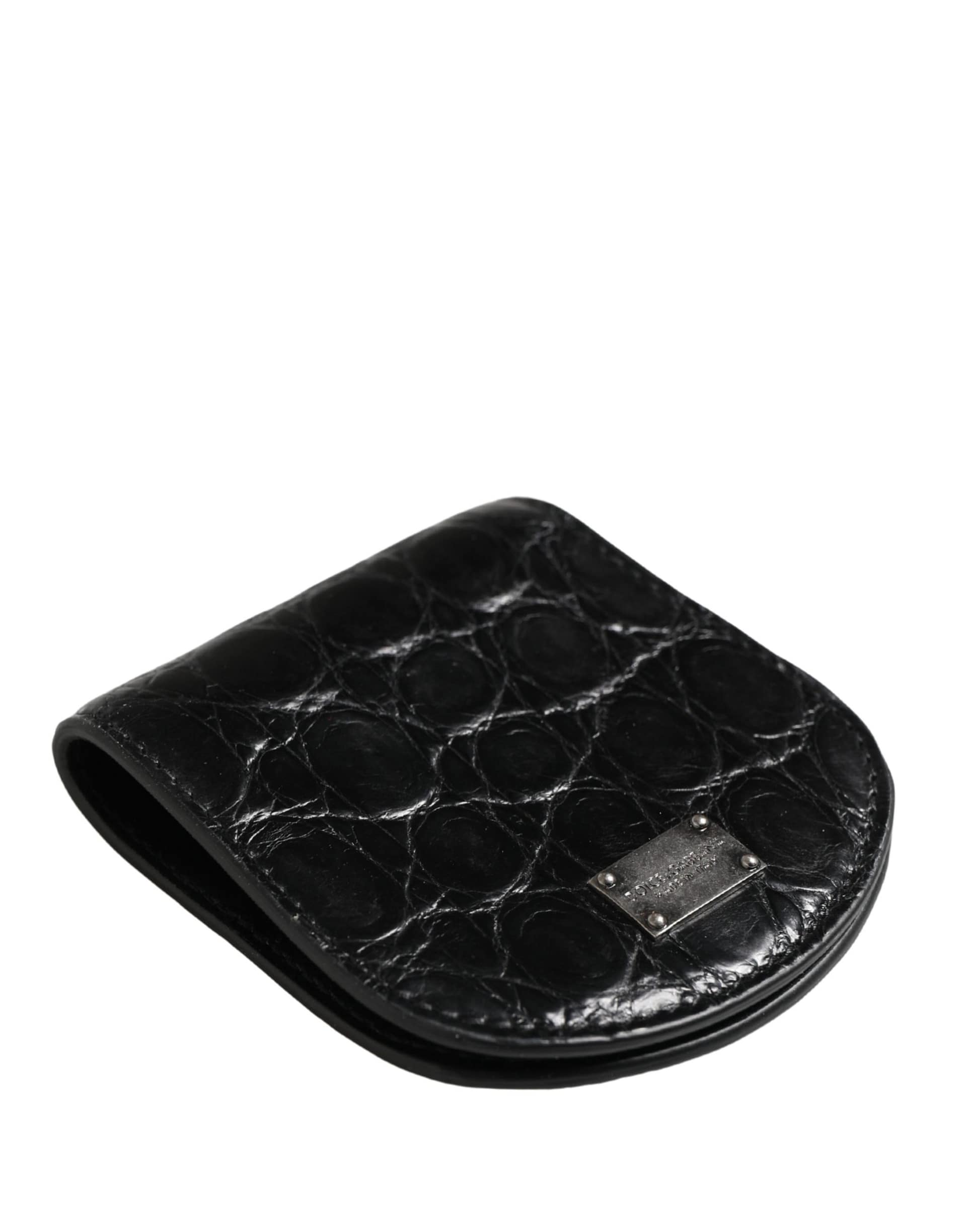 Dolce & Gabbana Black Exotic Skin Condom Case Holder Pocket Wallet - Image 4