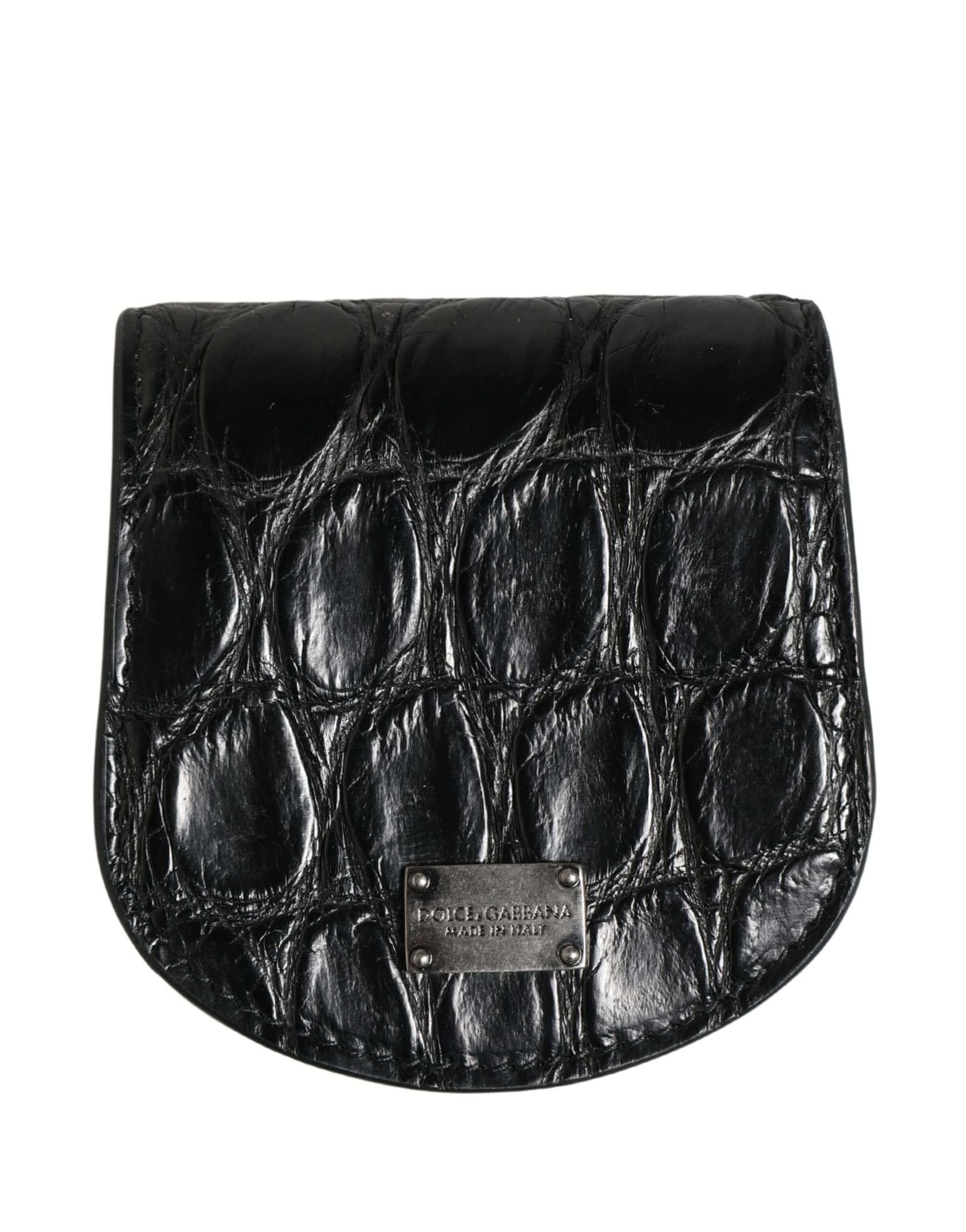 Dolce & Gabbana Black Exotic Skin Condom Case Holder Pocket Wallet - Image 7