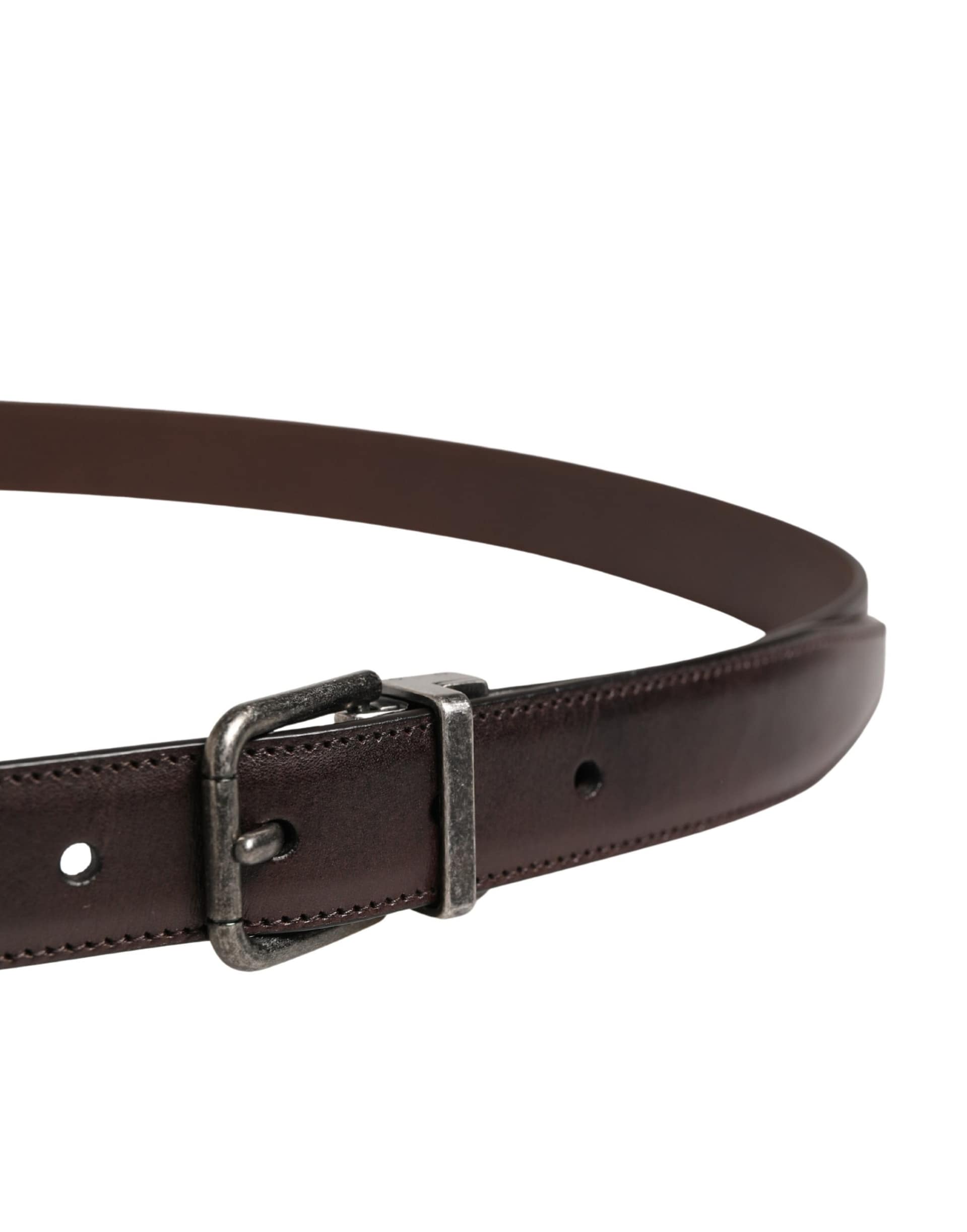 Dolce & Gabbana Men Brown Classic Leather Metal Buckle Belt - Image 4