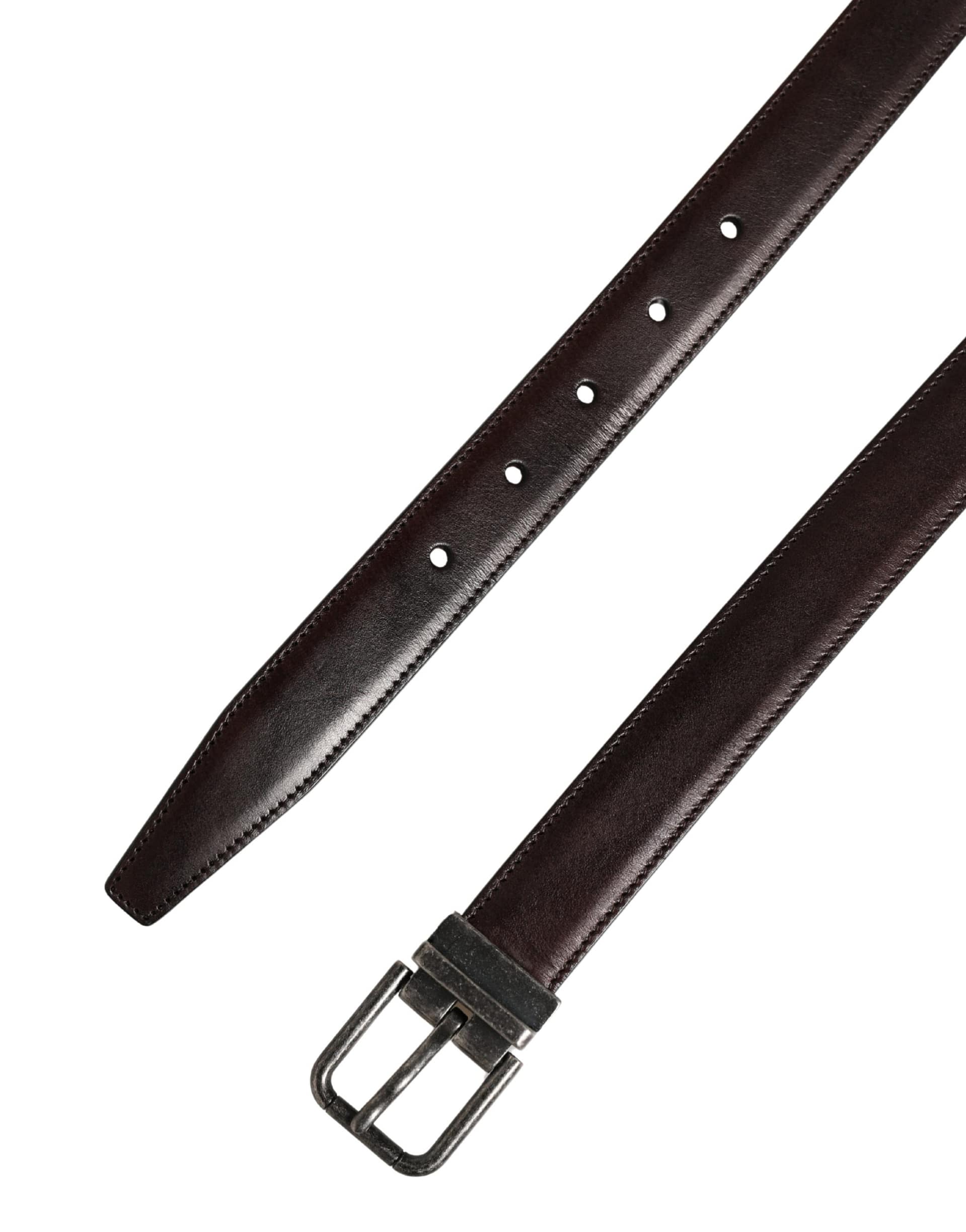 Dolce & Gabbana Men Brown Classic Leather Metal Buckle Belt - Image 7