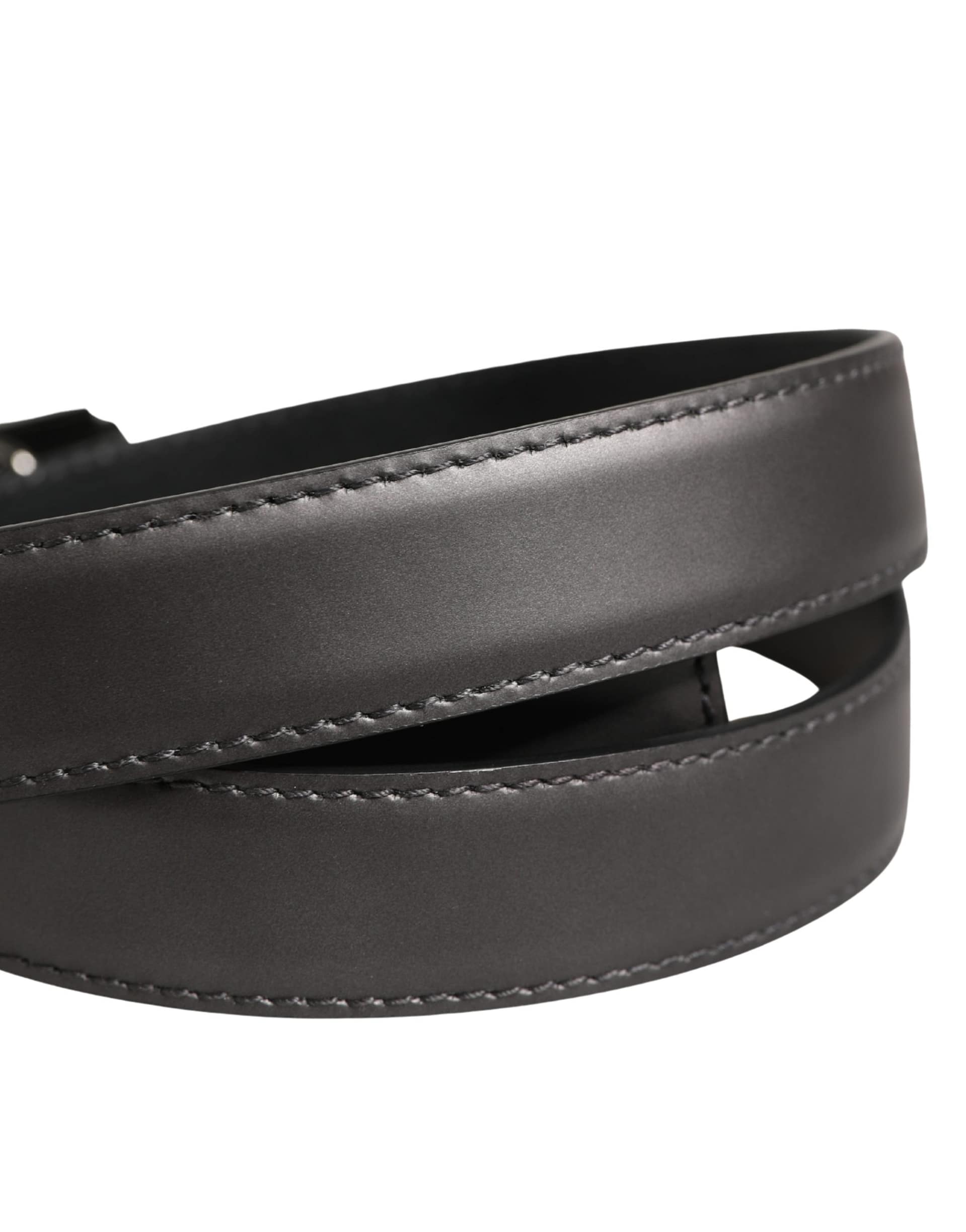 Dolce & Gabbana Men Silver Classic Leather Square Buckle Belt - Image 5