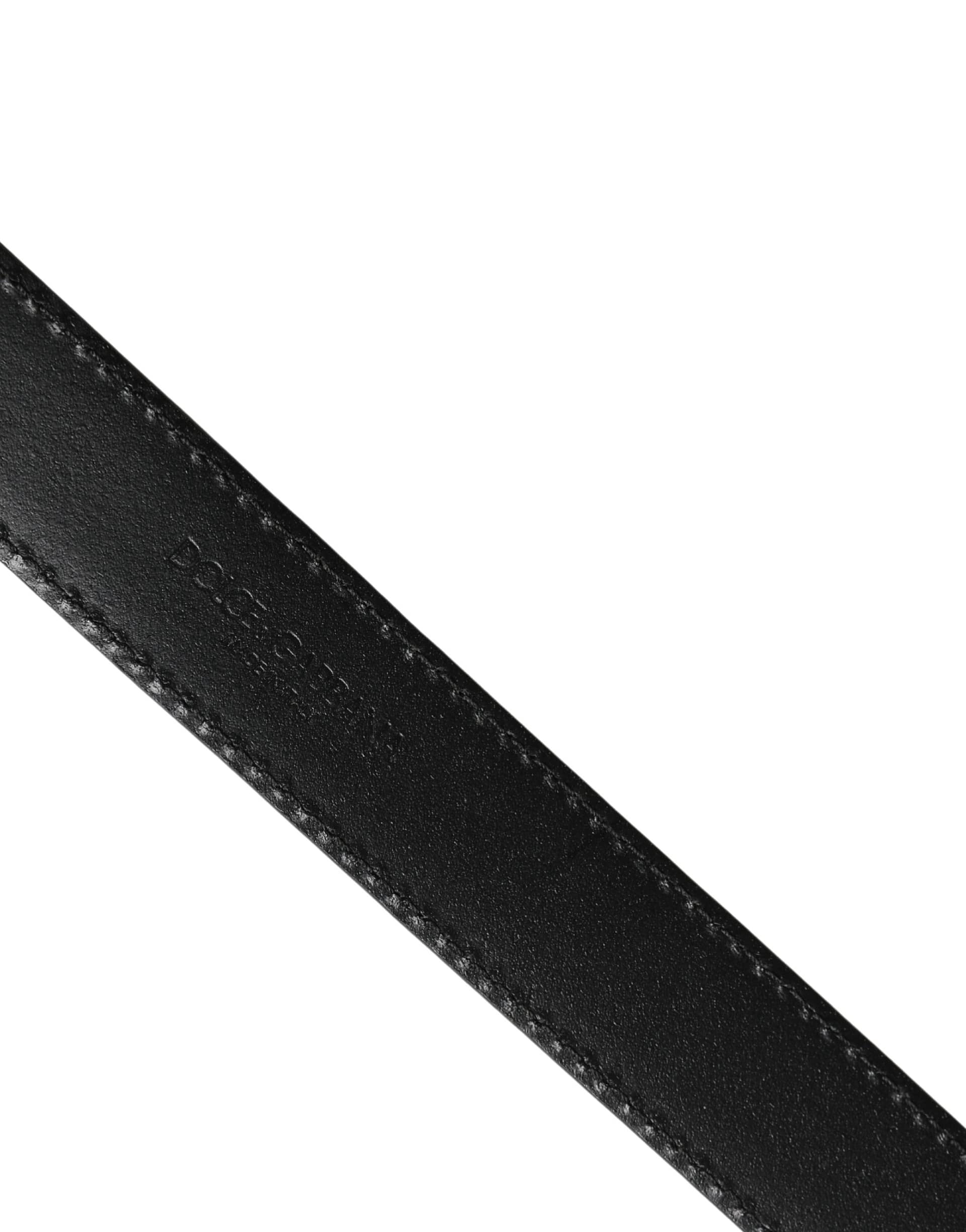 Dolce & Gabbana Men Silver Classic Leather Square Buckle Belt - Image 6