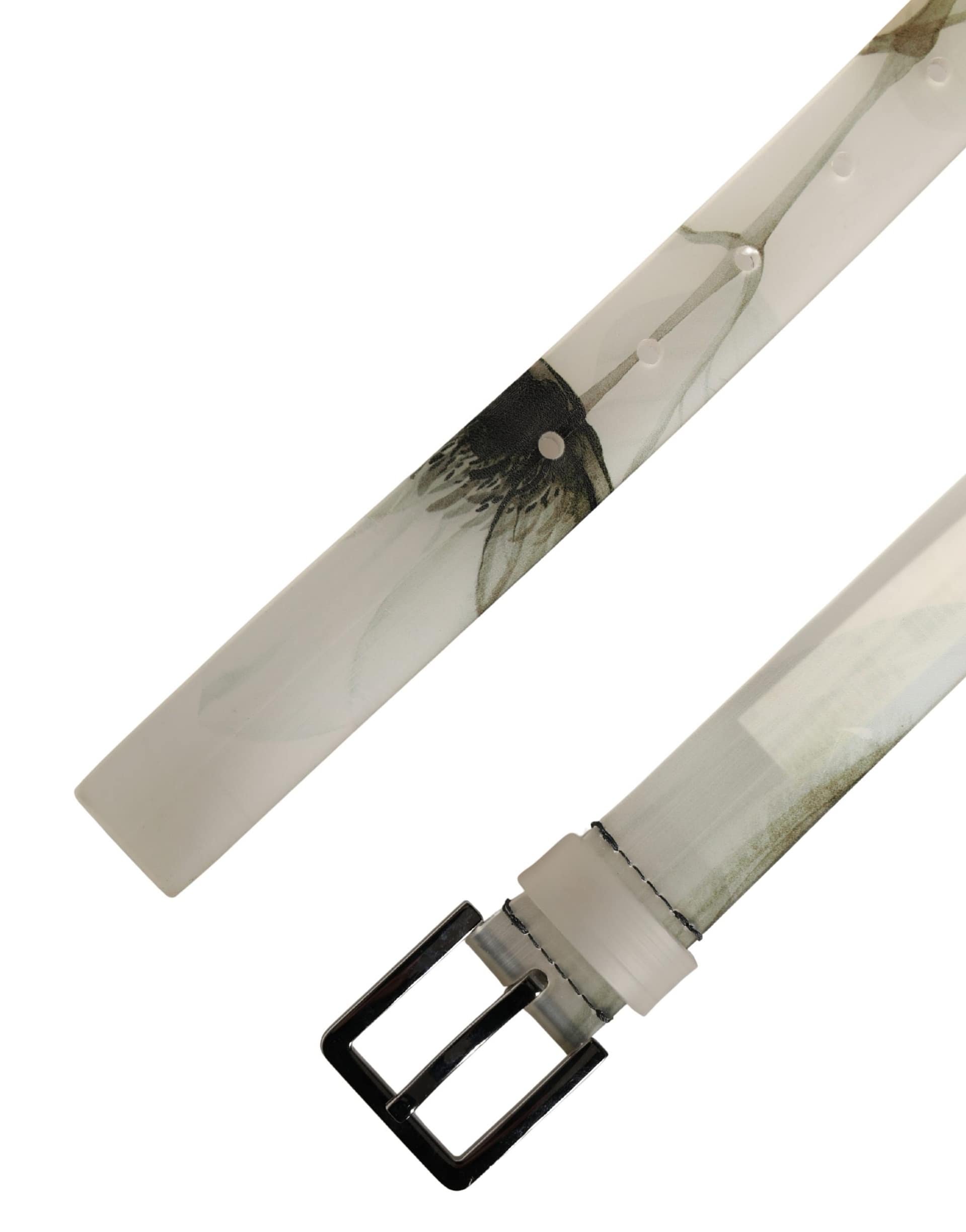 Dolce & Gabbana Men White Floral PVC Silver Metal Buckle Belt - Image 6