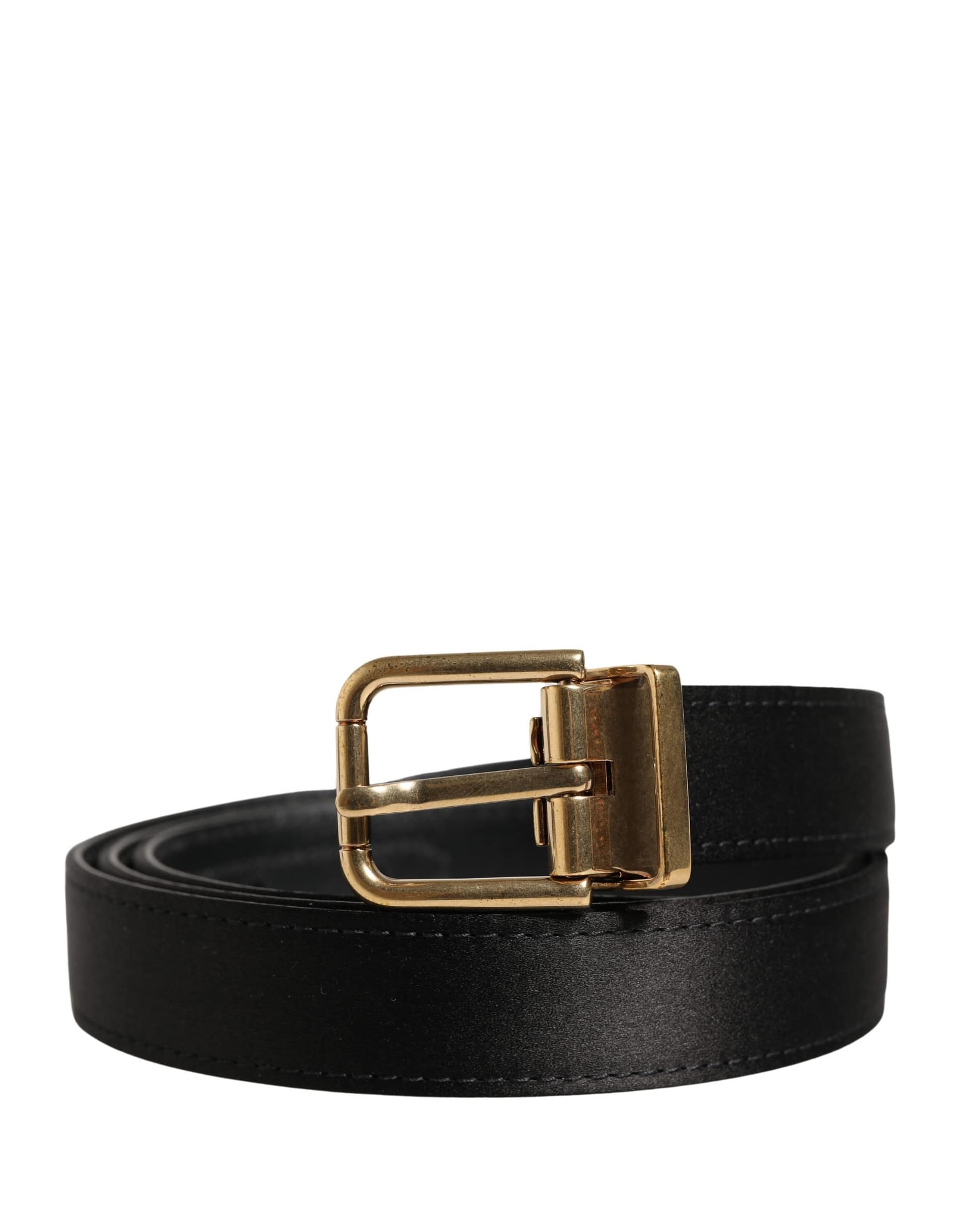 Dolce & Gabbana Men Black Classic Viscose Metal Buckle Belt - Image 2
