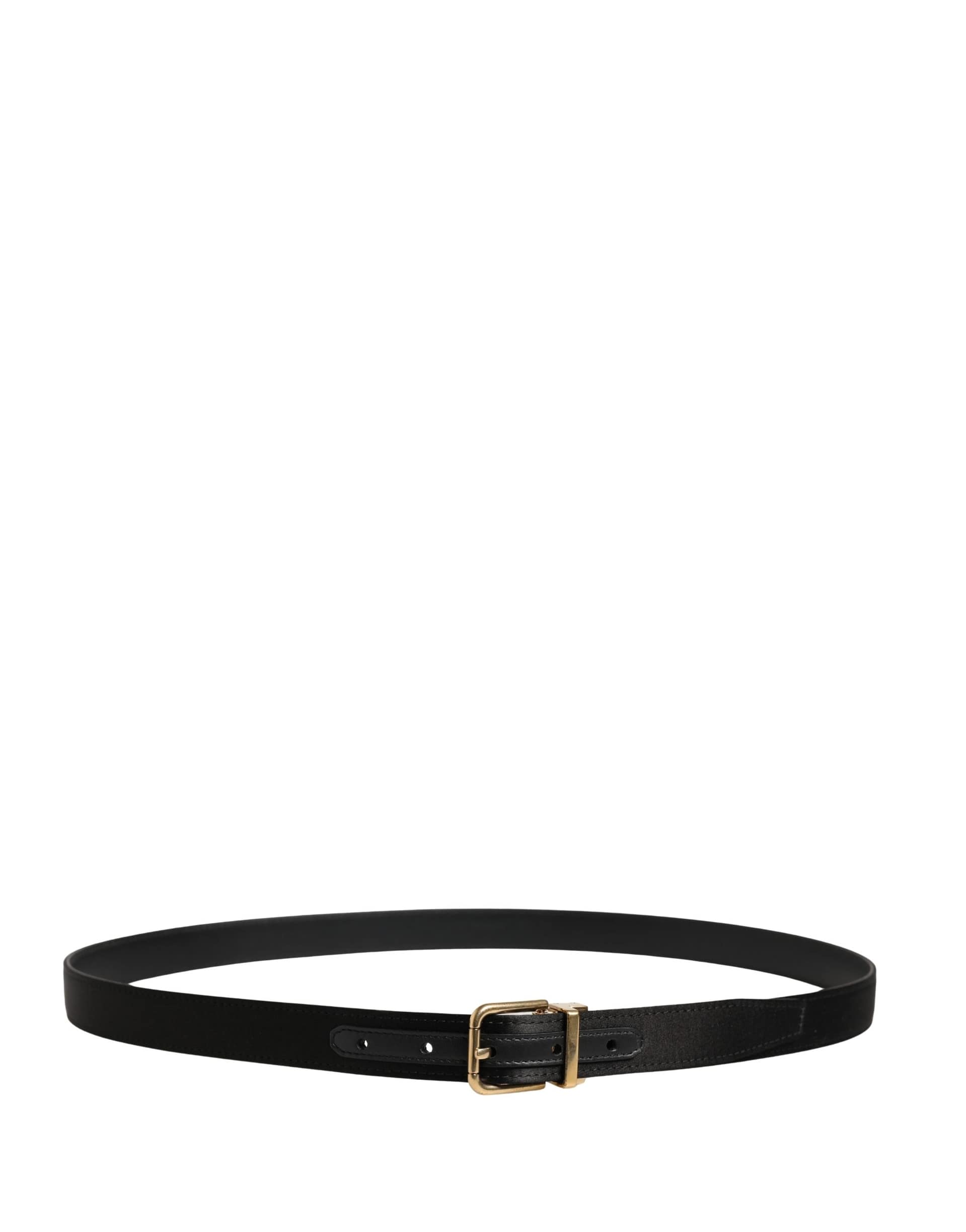 Dolce & Gabbana Men Black Classic Viscose Metal Buckle Belt - Image 3
