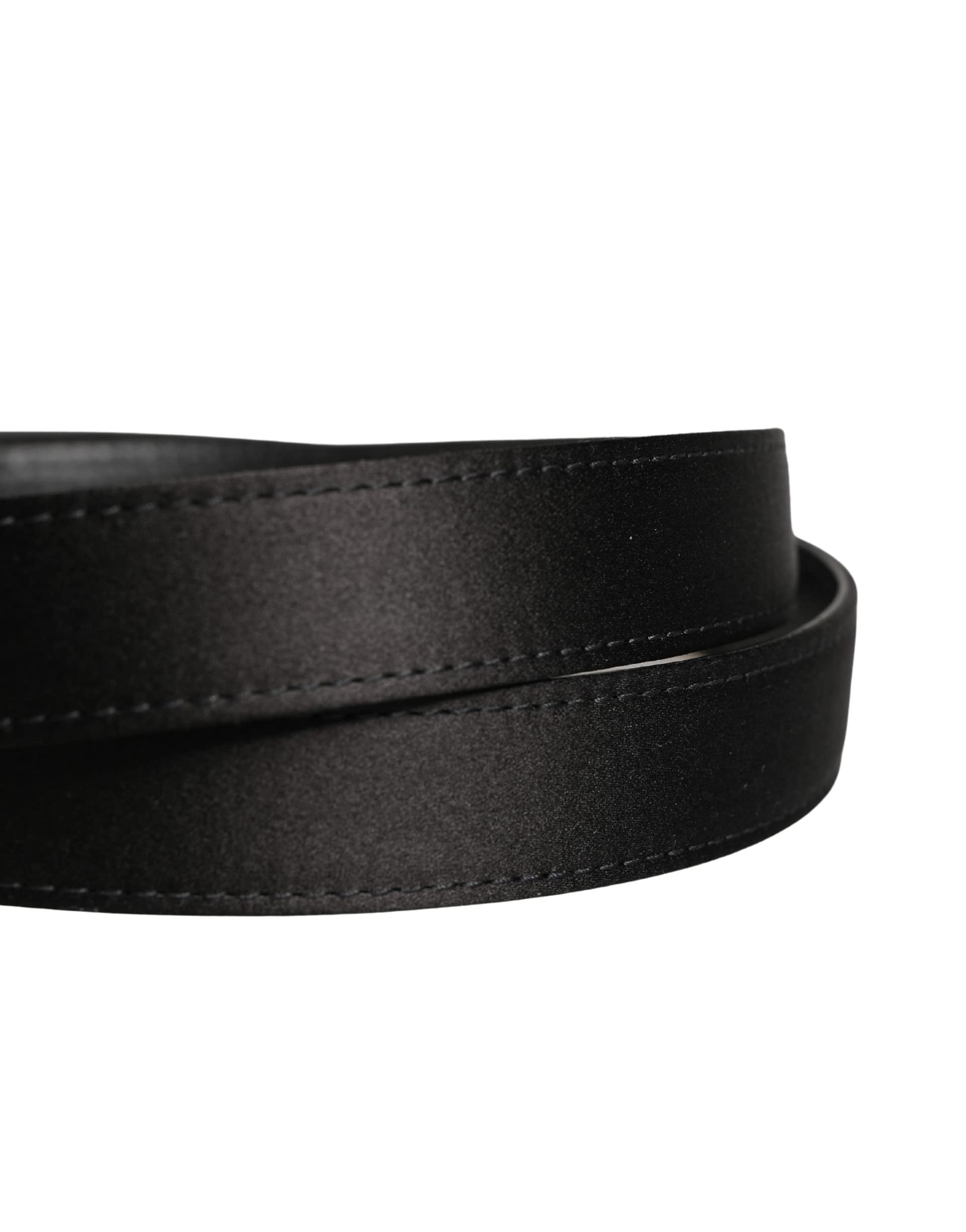 Dolce & Gabbana Men Black Classic Viscose Metal Buckle Belt - Image 5