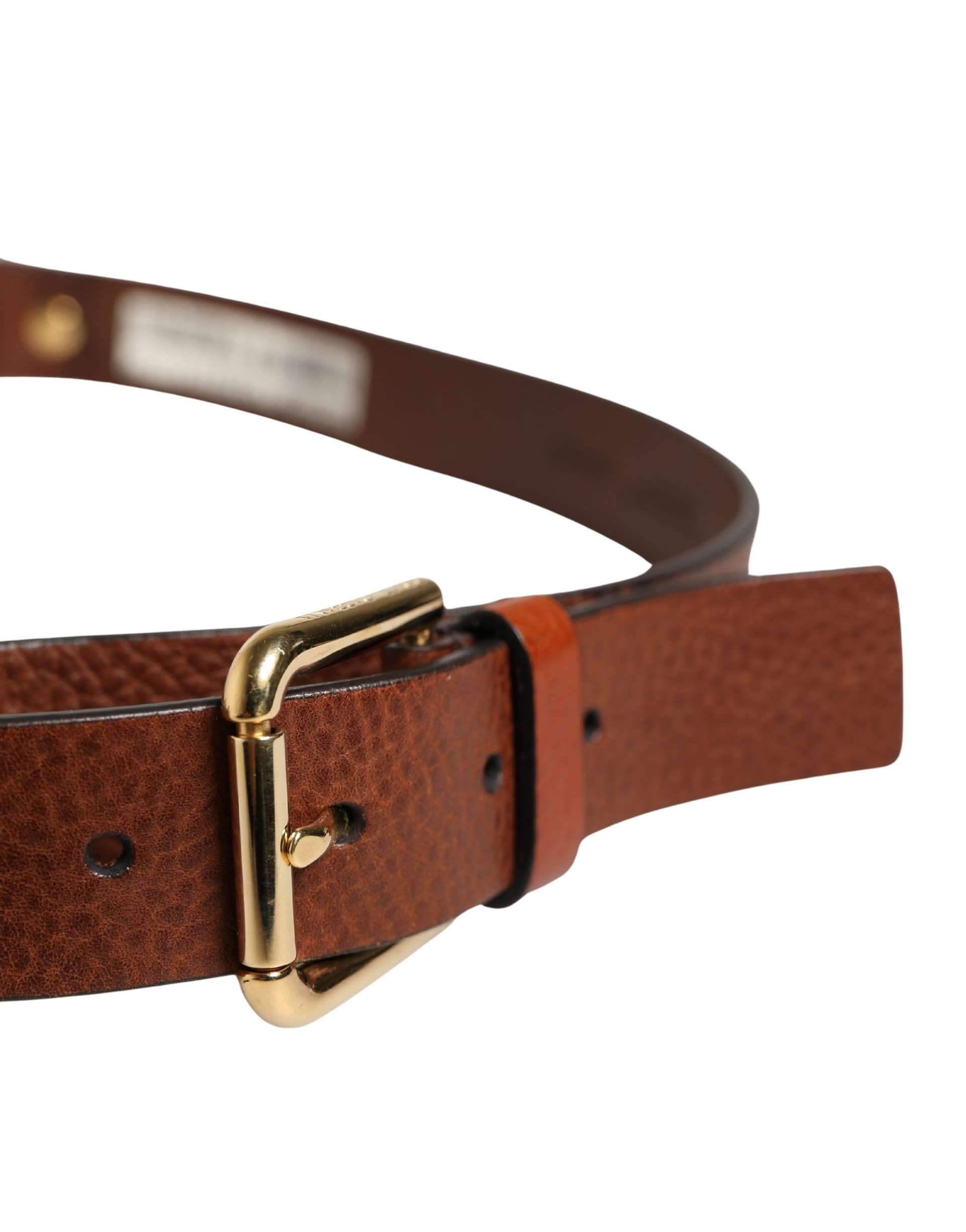 Dolce & Gabbana Men Brown Classic Leather Metal Buckle Belt - Image 4