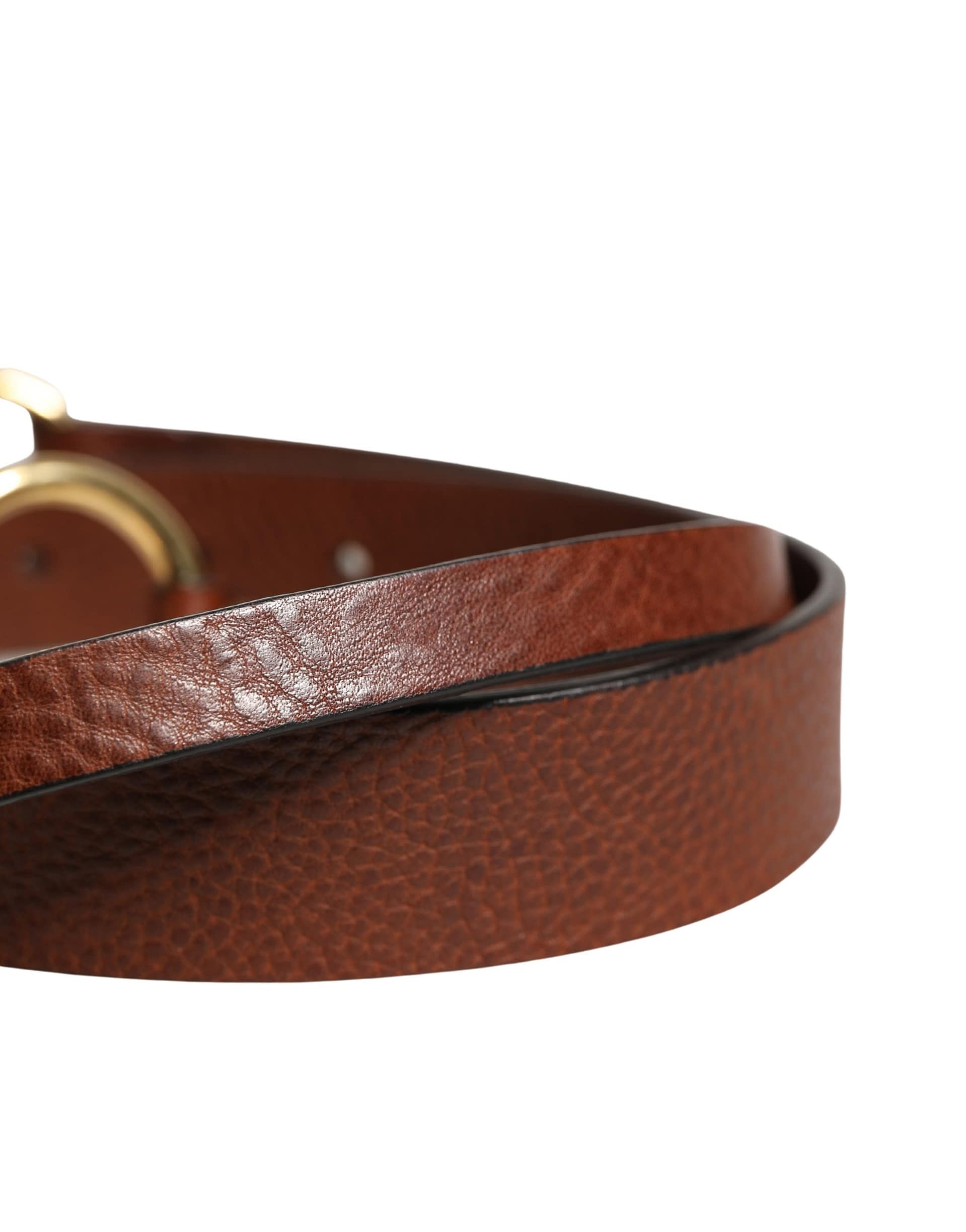 Dolce & Gabbana Men Brown Classic Leather Metal Buckle Belt - Image 5