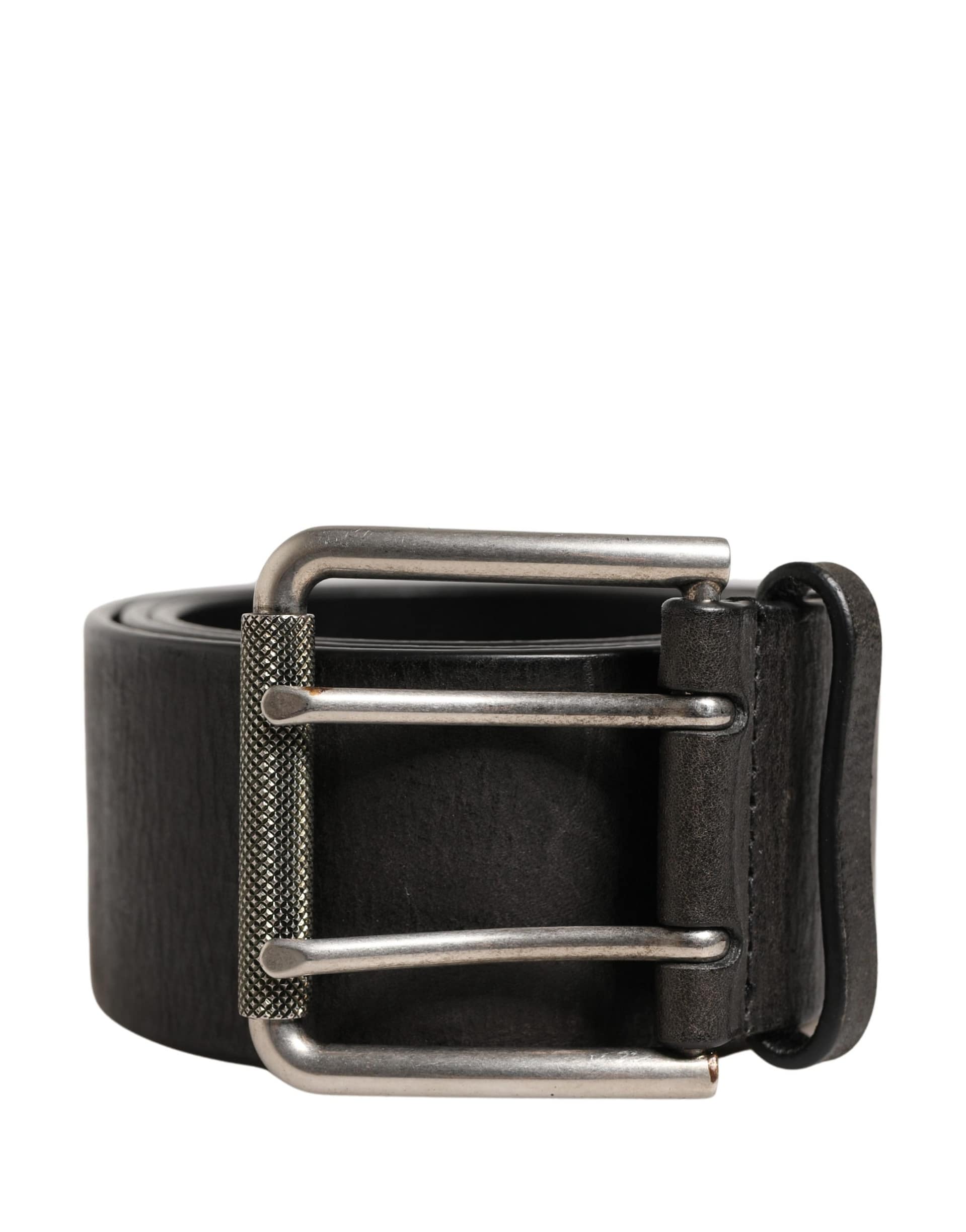 Dolce & Gabbana Men Black Classic Leather Metal Buckle Belt - Image 2