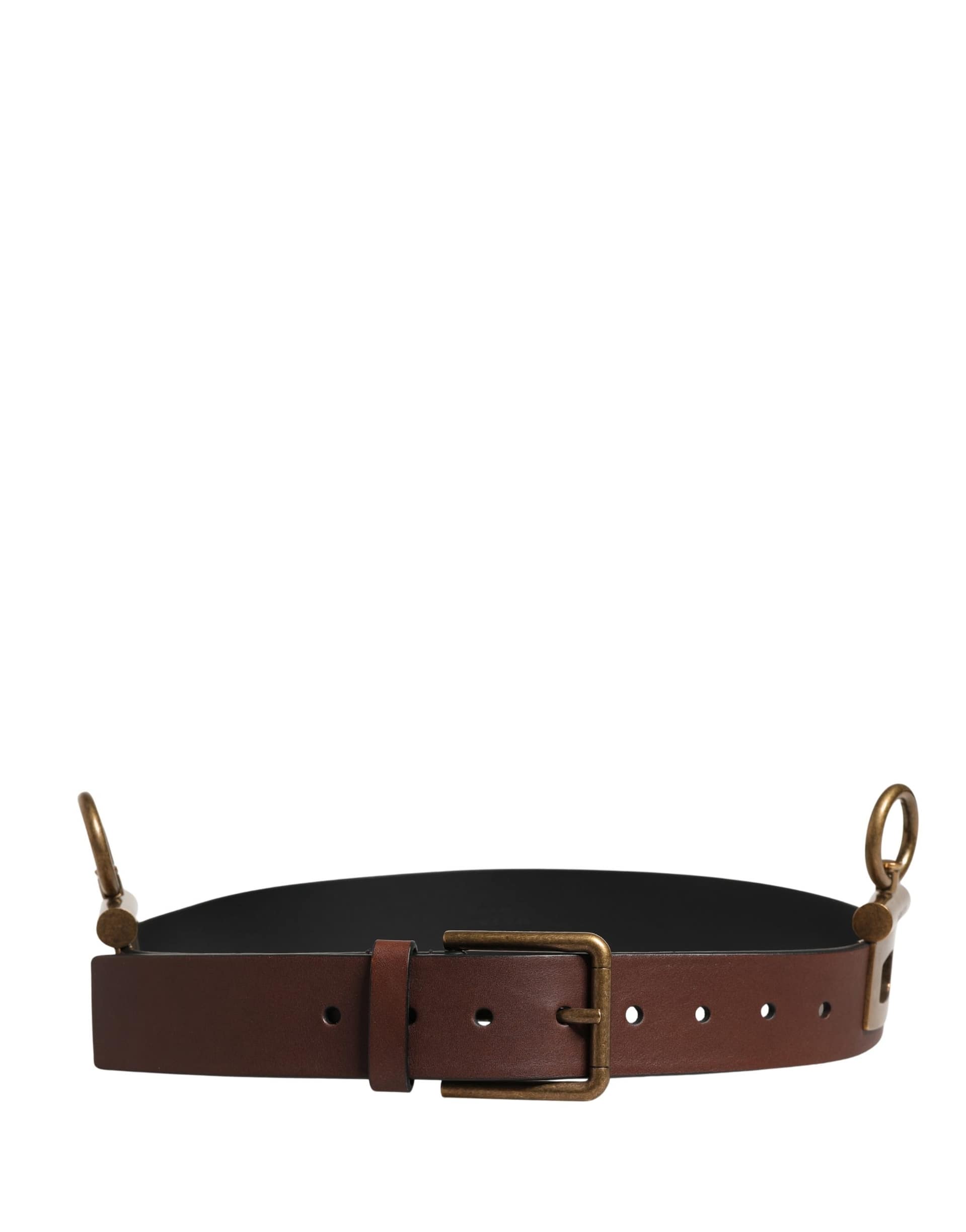 Dolce & Gabbana Men Brown Classic Leather Metal Buckle Belt - Image 3