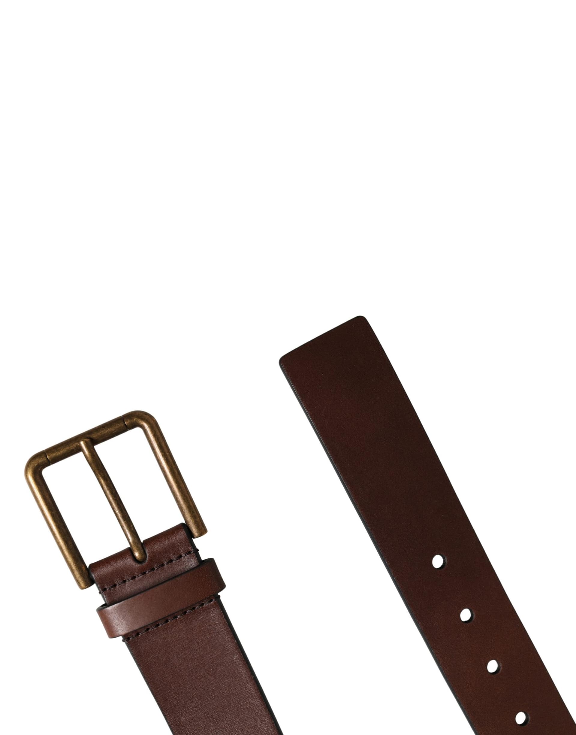 Dolce & Gabbana Men Brown Classic Leather Metal Buckle Belt - Image 8