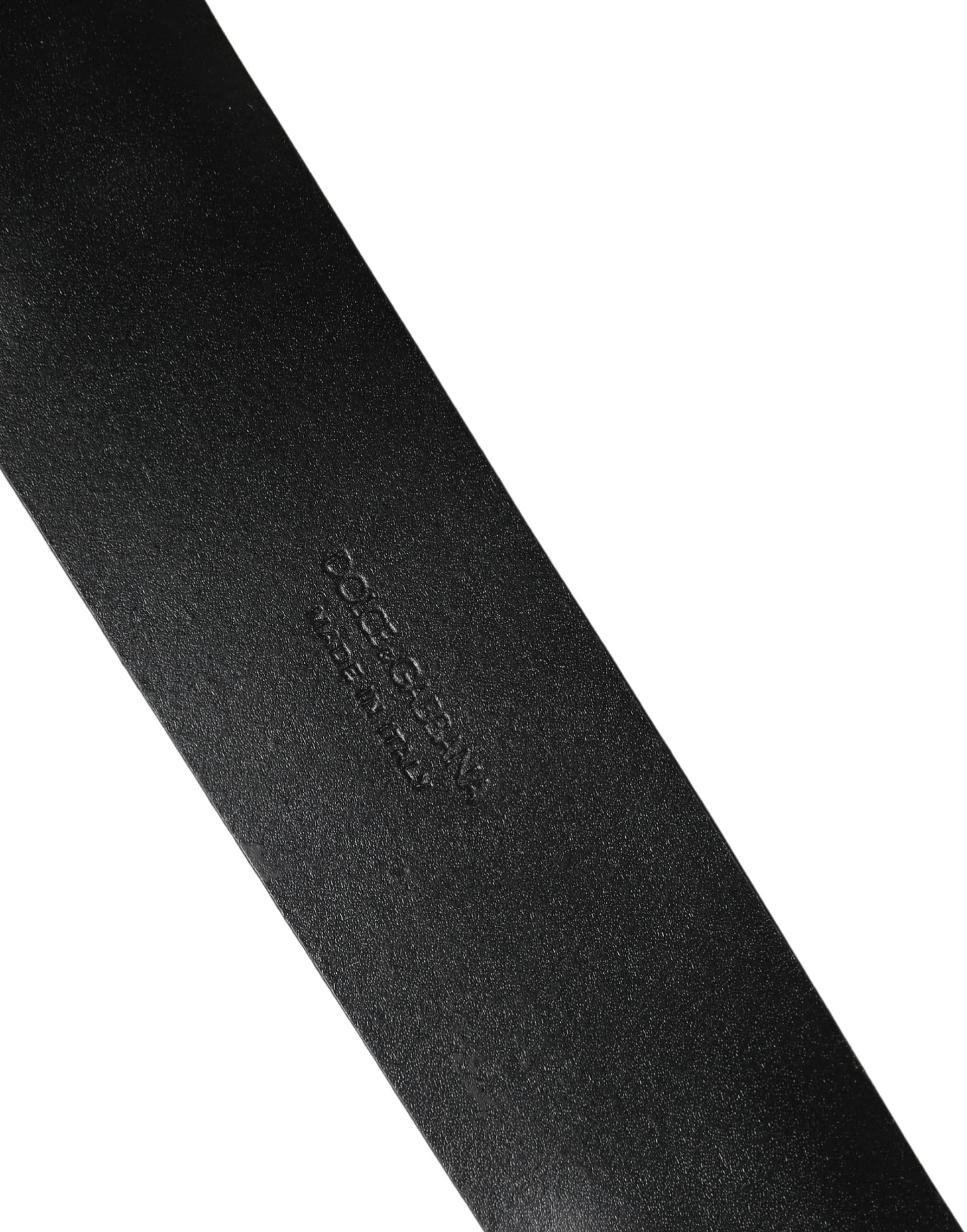 Dolce & Gabbana Men Black Classic Leather Metal Buckle Belt - Image 6