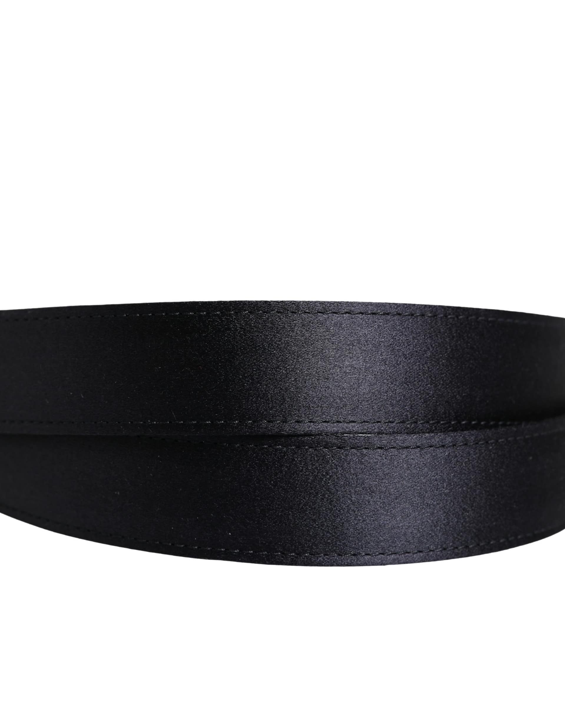Dolce & Gabbana Men Black Classic Viscose Metal Buckle Belt - Image 4