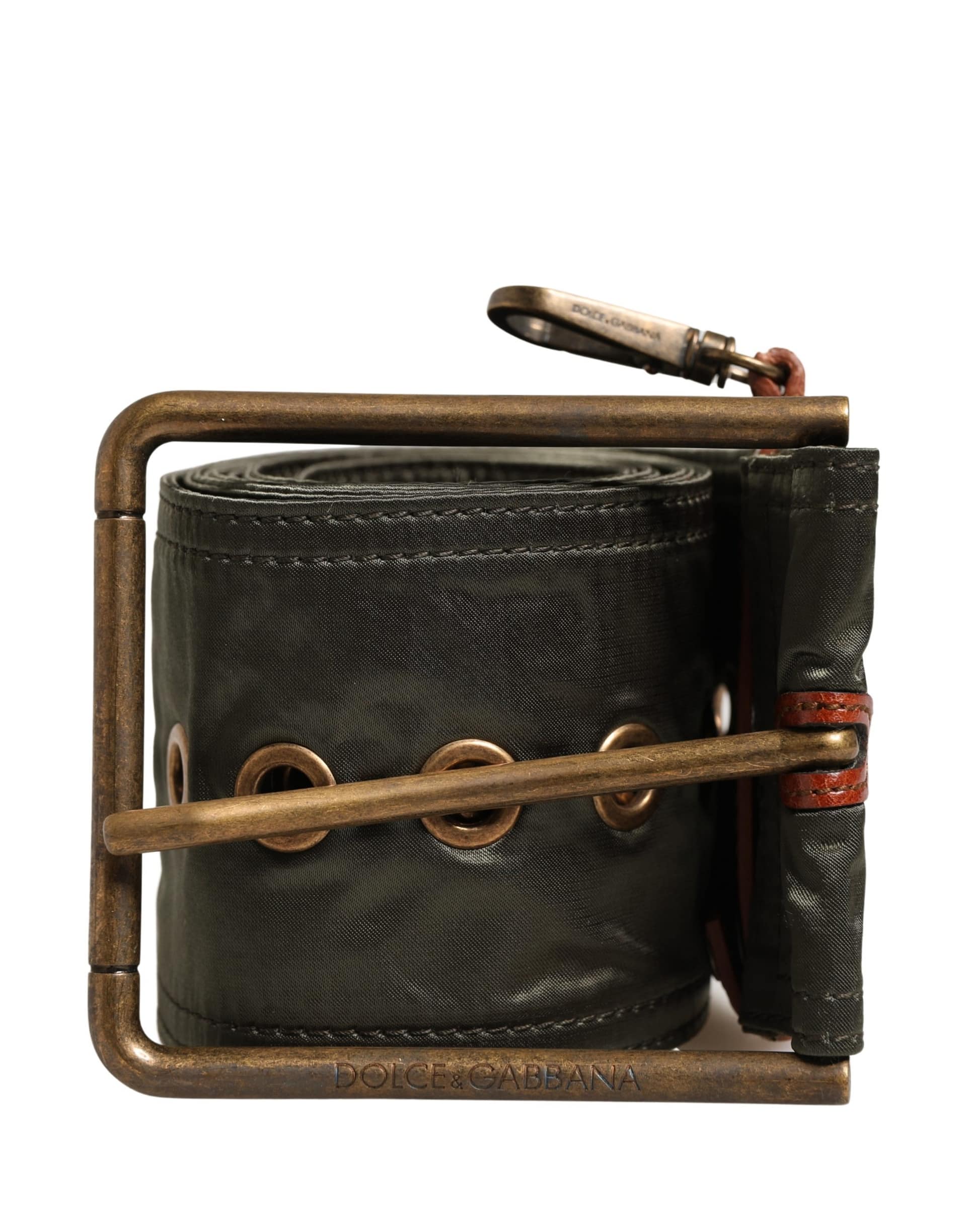 Dolce & Gabbana Men Black Wide Leather DG Metal Buckle Belt - Image 3