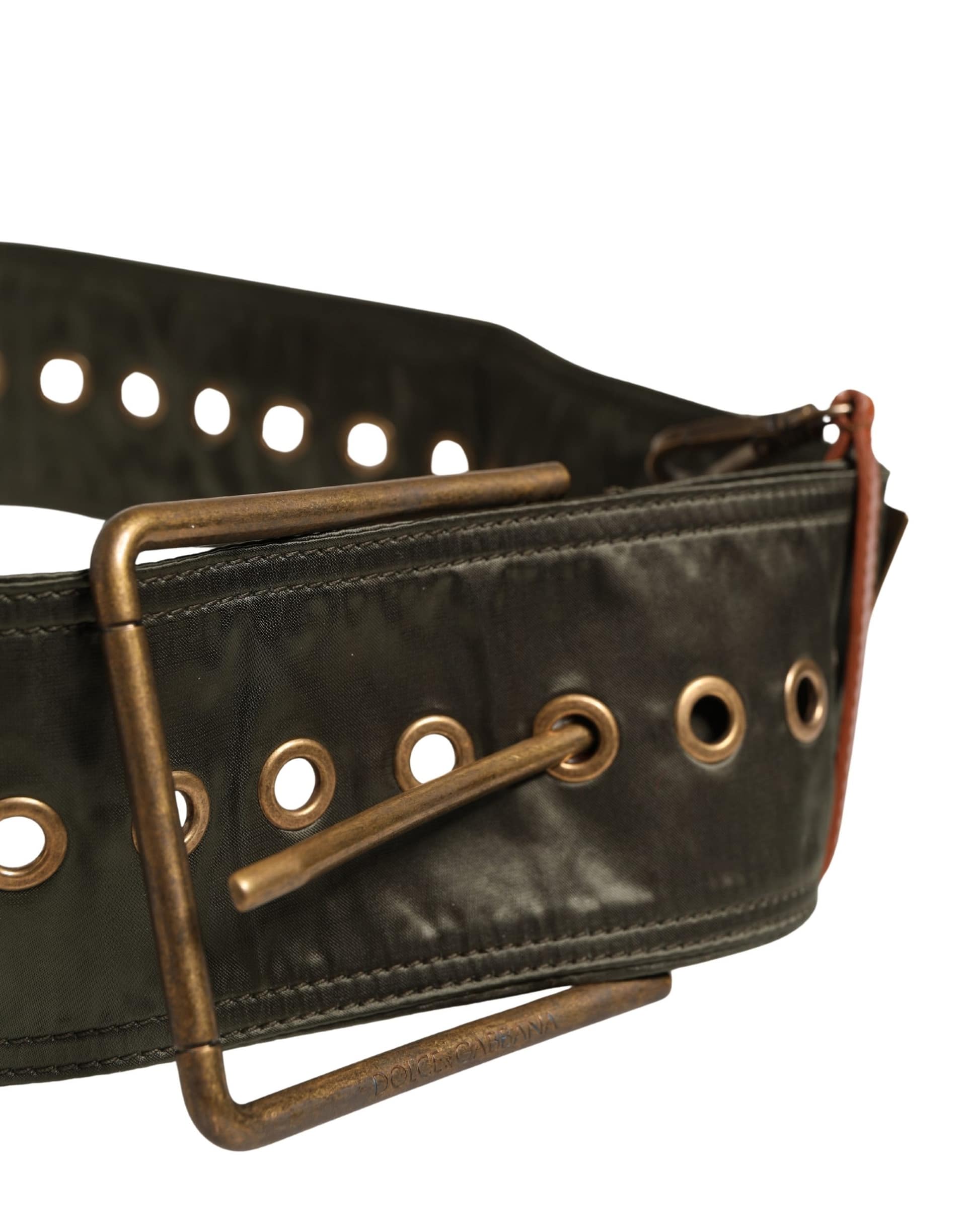 Dolce & Gabbana Men Black Wide Leather DG Metal Buckle Belt - Image 5