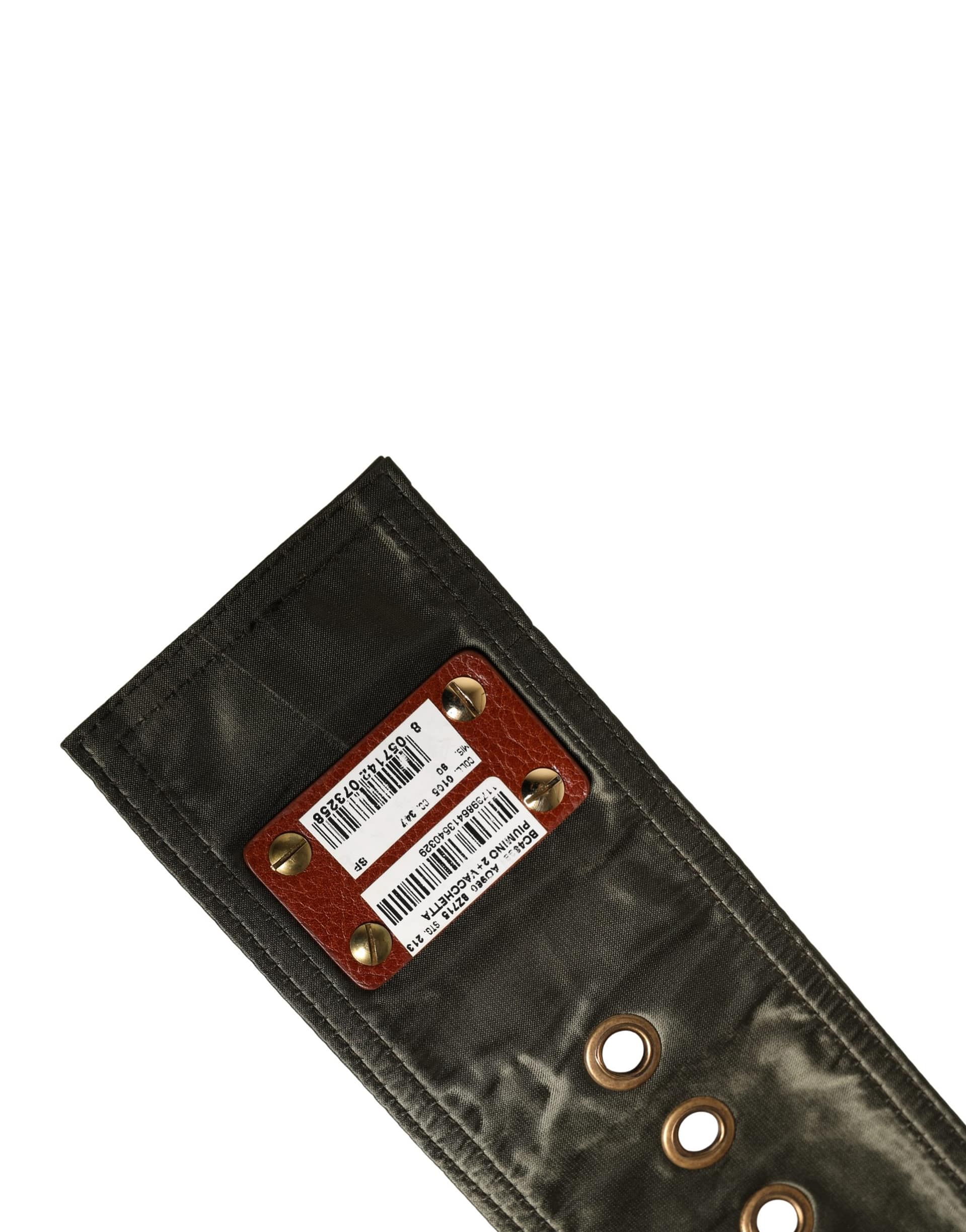 Dolce & Gabbana Men Black Wide Leather DG Metal Buckle Belt - Image 7