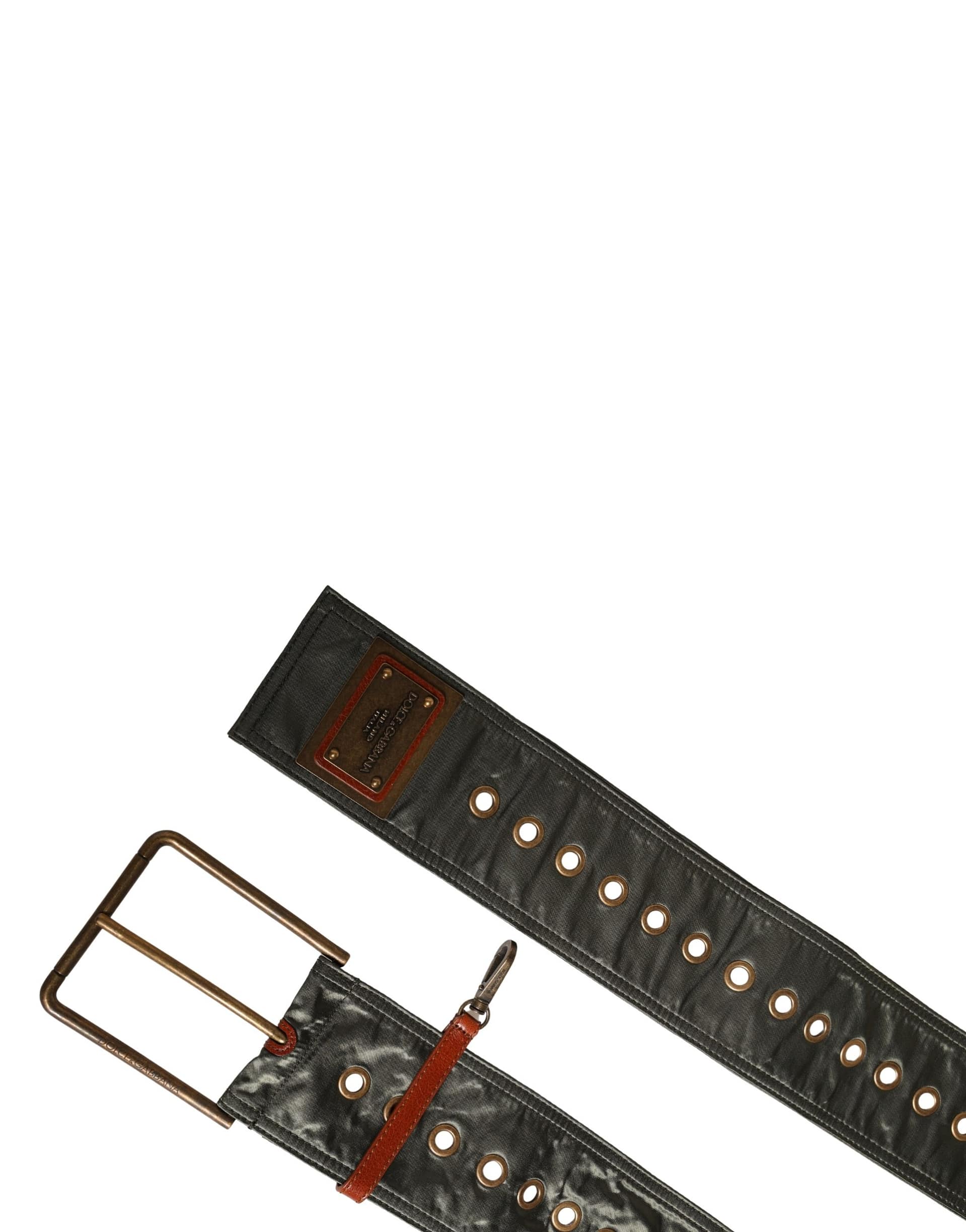 Dolce & Gabbana Men Black Wide Leather DG Metal Buckle Belt - Image 8