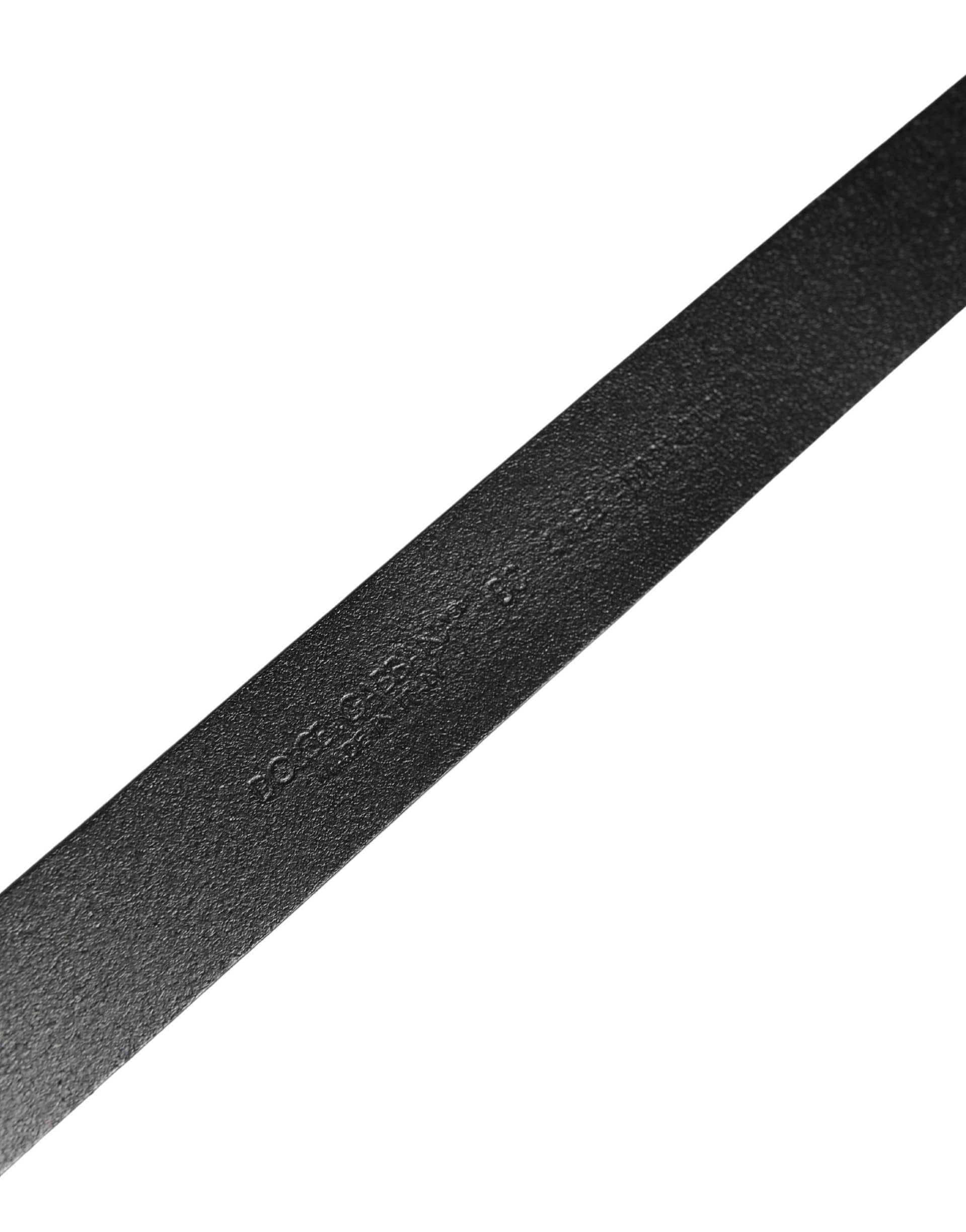 Dolce & Gabbana Men Black Classic Leather Logo Buckle Belt - Image 6