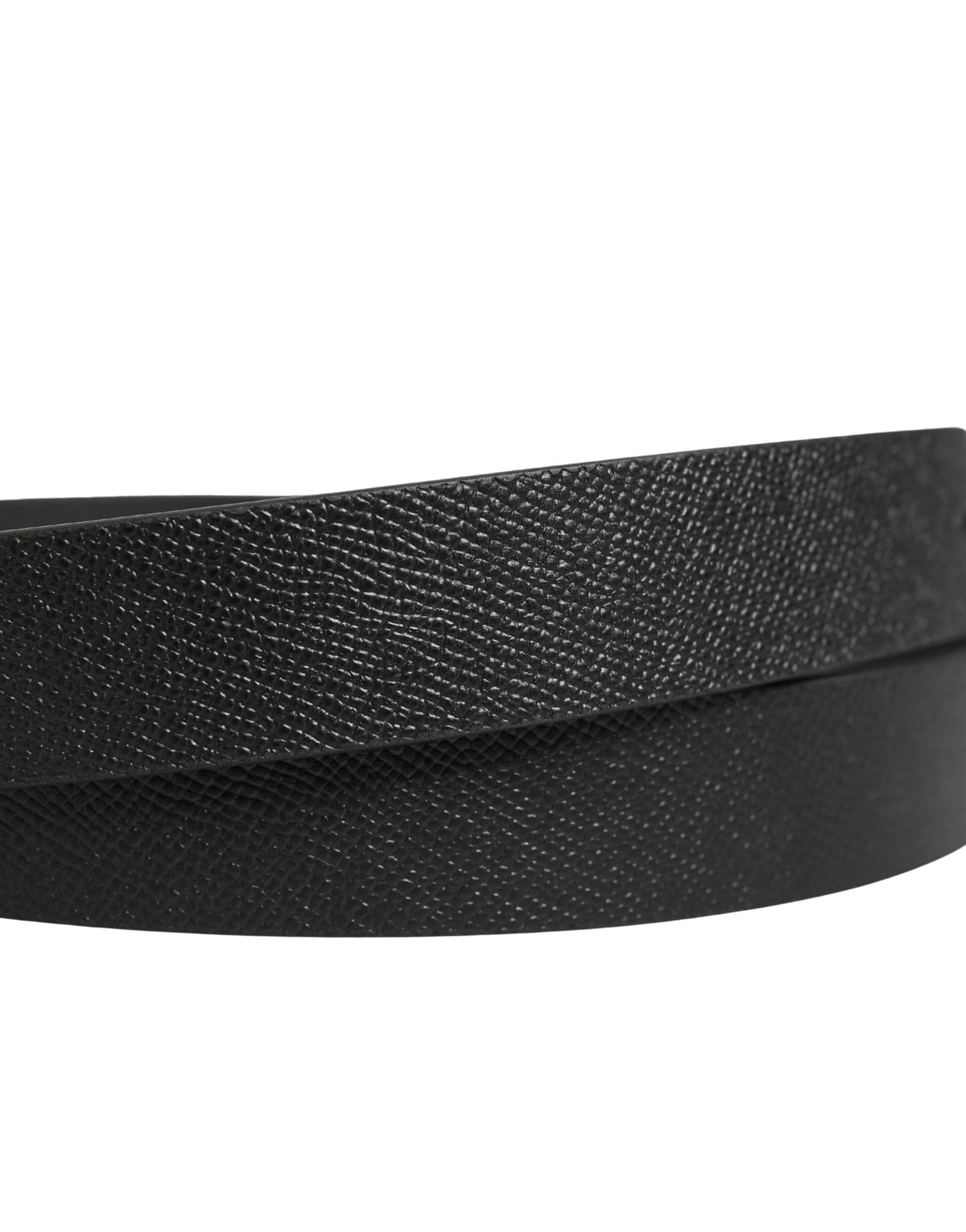 Dolce & Gabbana Men Black Classic Leather Logo Buckle Belt - Image 5