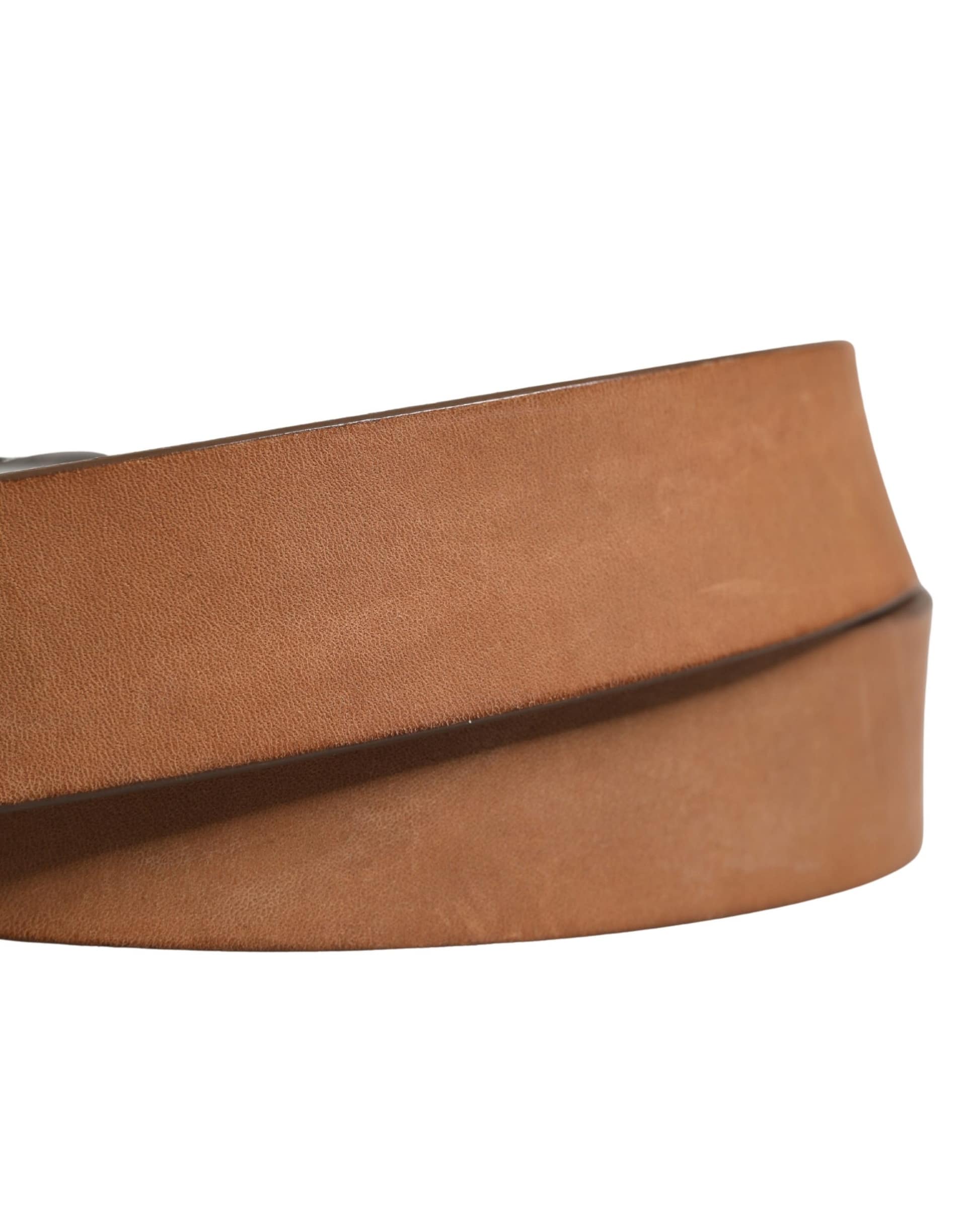 Dolce & Gabbana Men Brown Leather Classic Metal Buckle Belt - Image 5