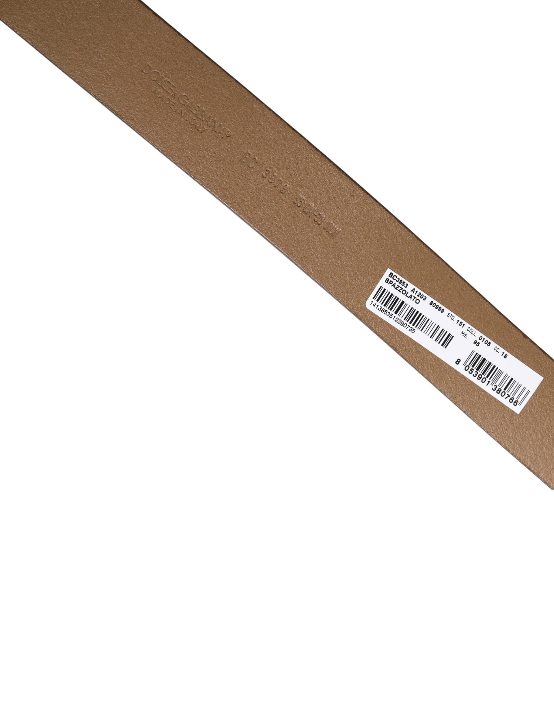 Dolce & Gabbana Men Brown Leather Classic Metal Buckle Belt - Image 6