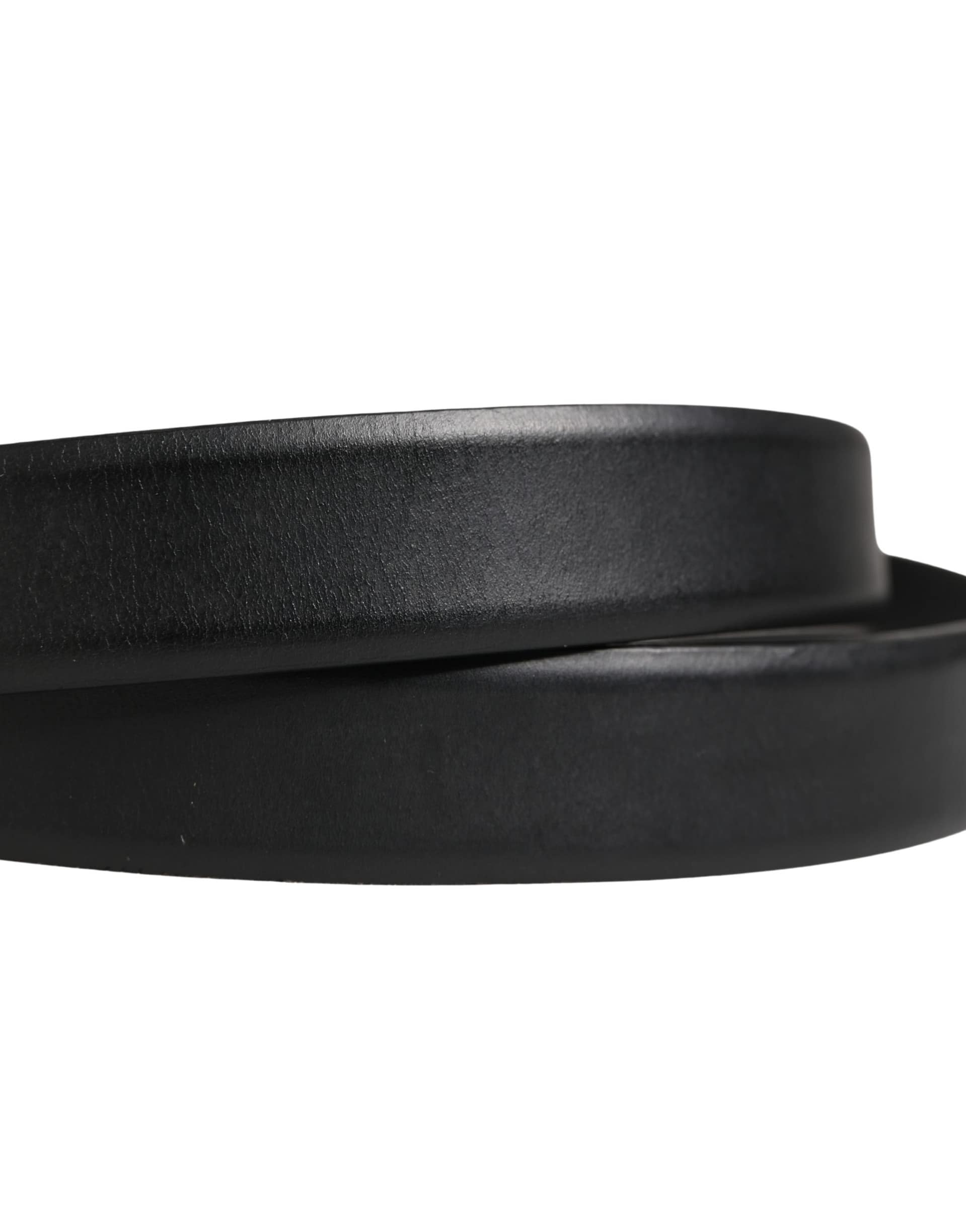 Dolce & Gabbana Men Black Classic Leather Metal Buckle Belt - Image 5