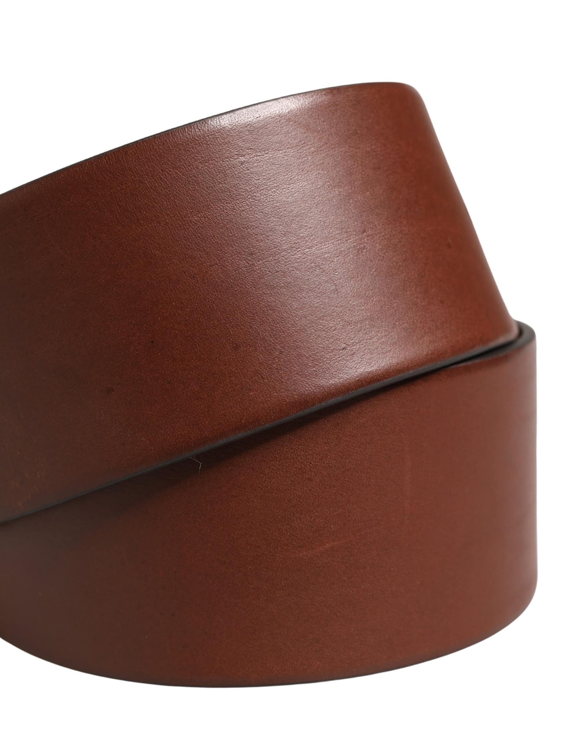 Dolce & Gabbana Brown Leather Wide Waist Metal Round Belt - Image 5