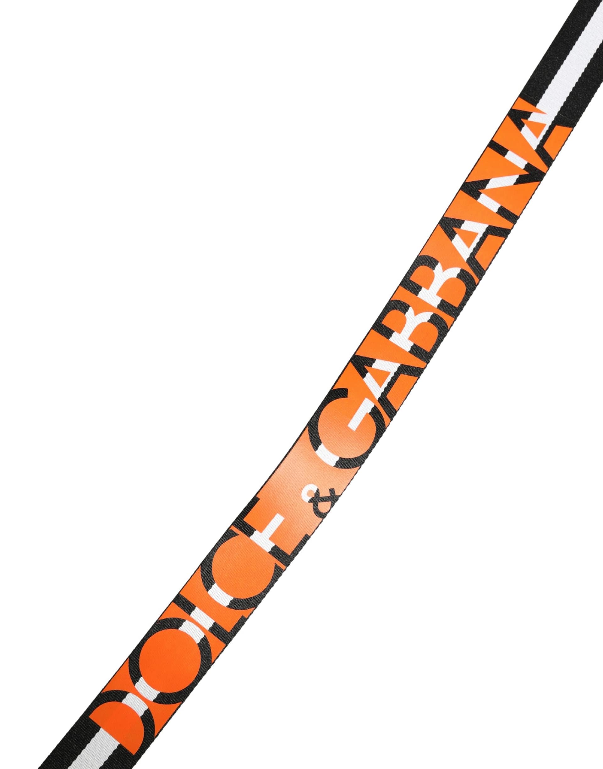 Dolce & Gabbana Men Black White Nylon Logo Metal Buckle Belt - Image 6