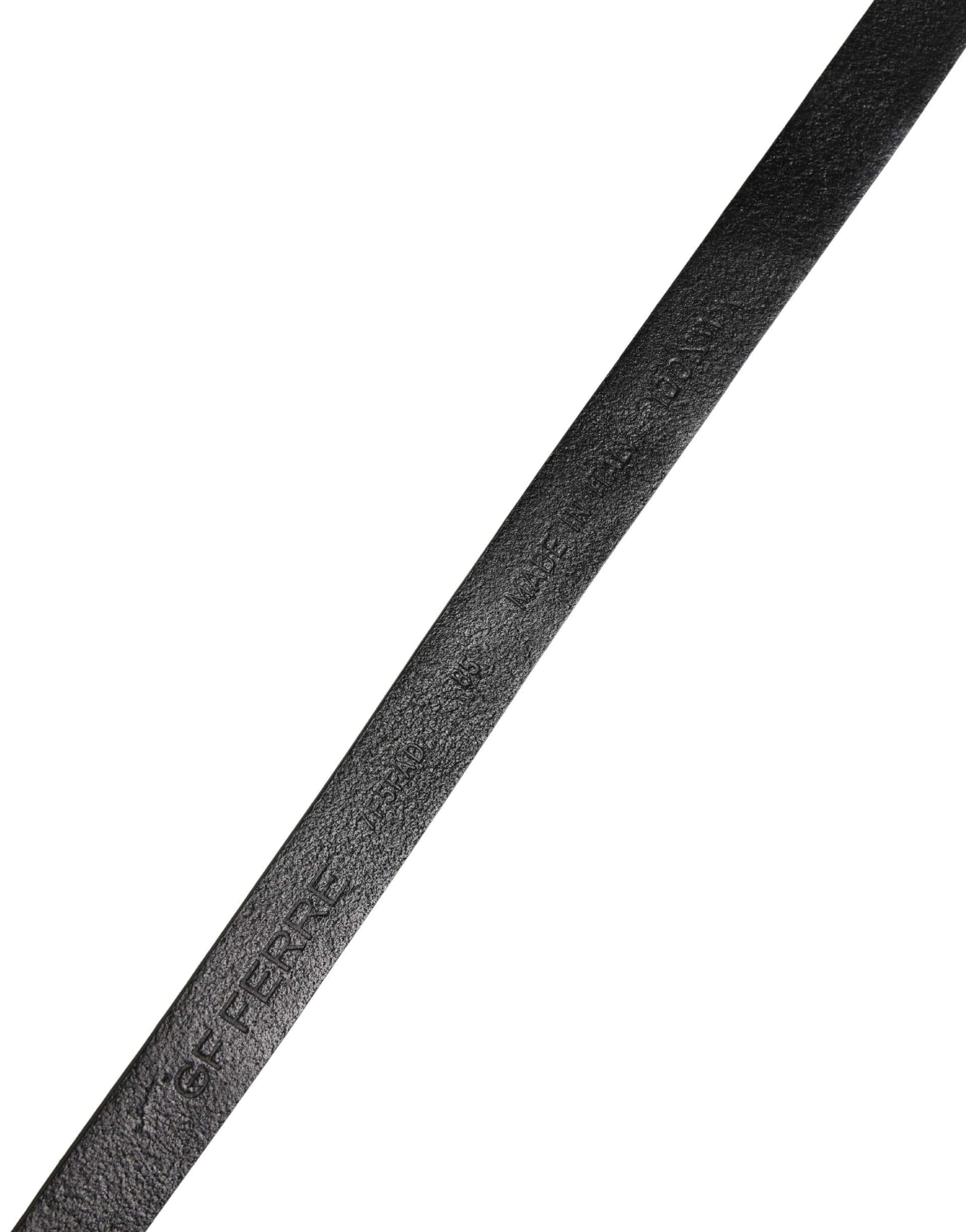 GF Ferre Black Leather Thin Gold Metal Brass Buckle Waist Belt - Image 7