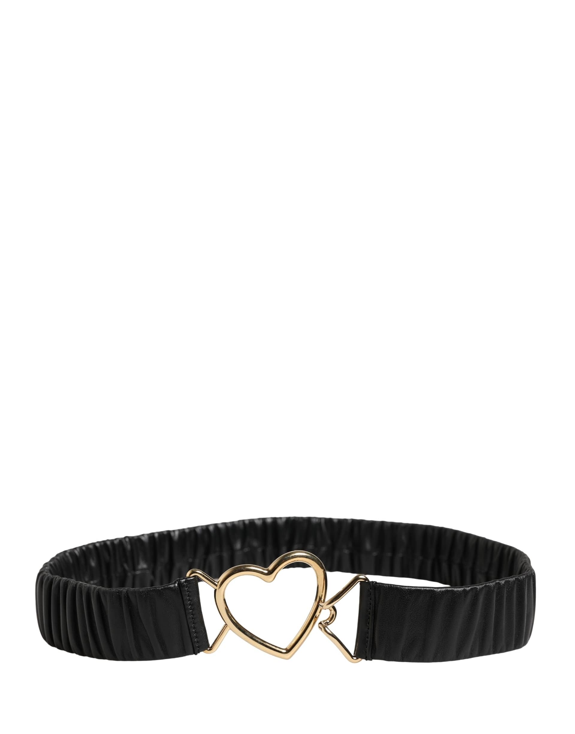 Dolce & Gabbana Black Leather Gold Heart Metal Buckle Belt - Image 4