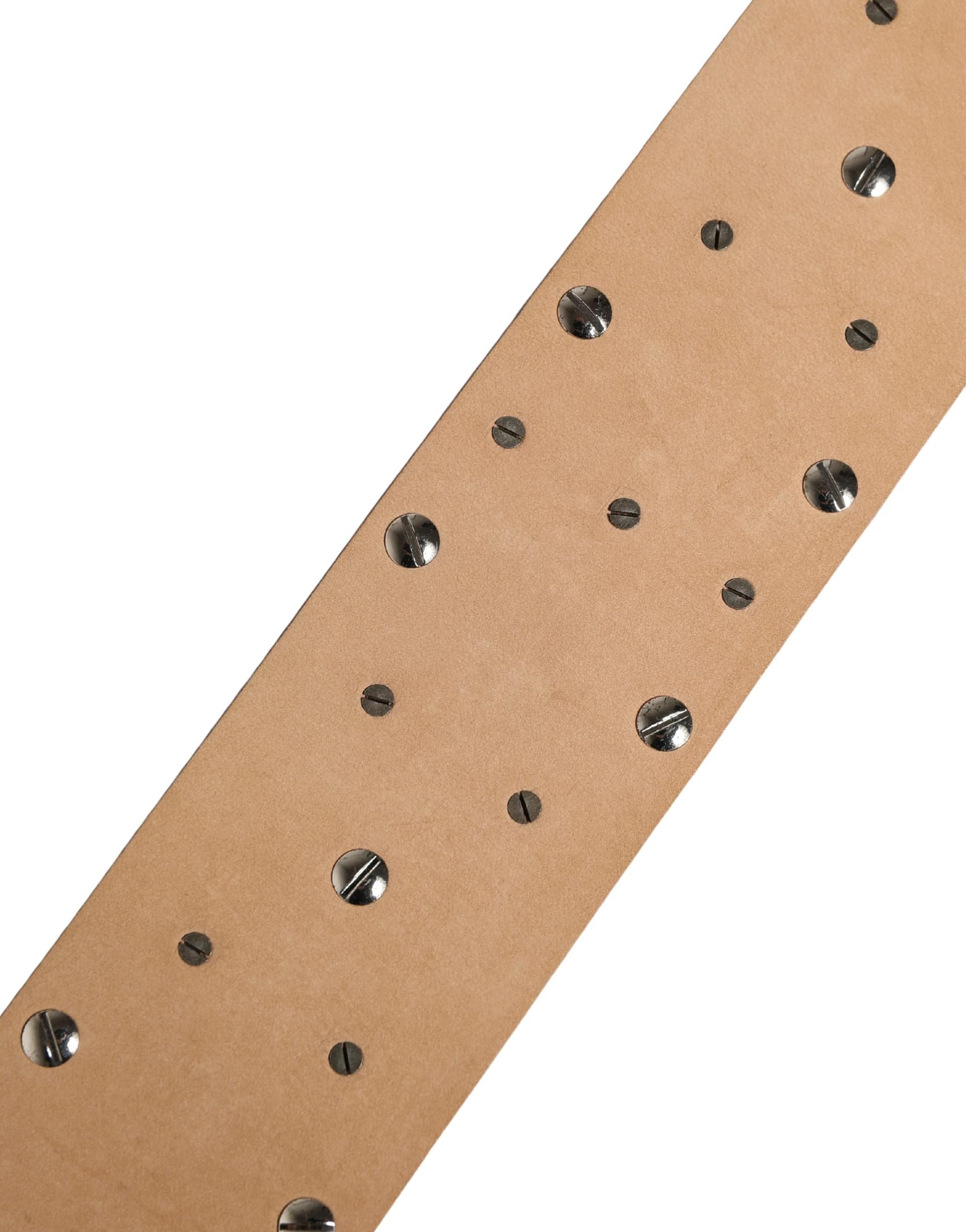 Dolce & Gabbana Silver Leather Crystal Metal Buckle Belt - Image 6