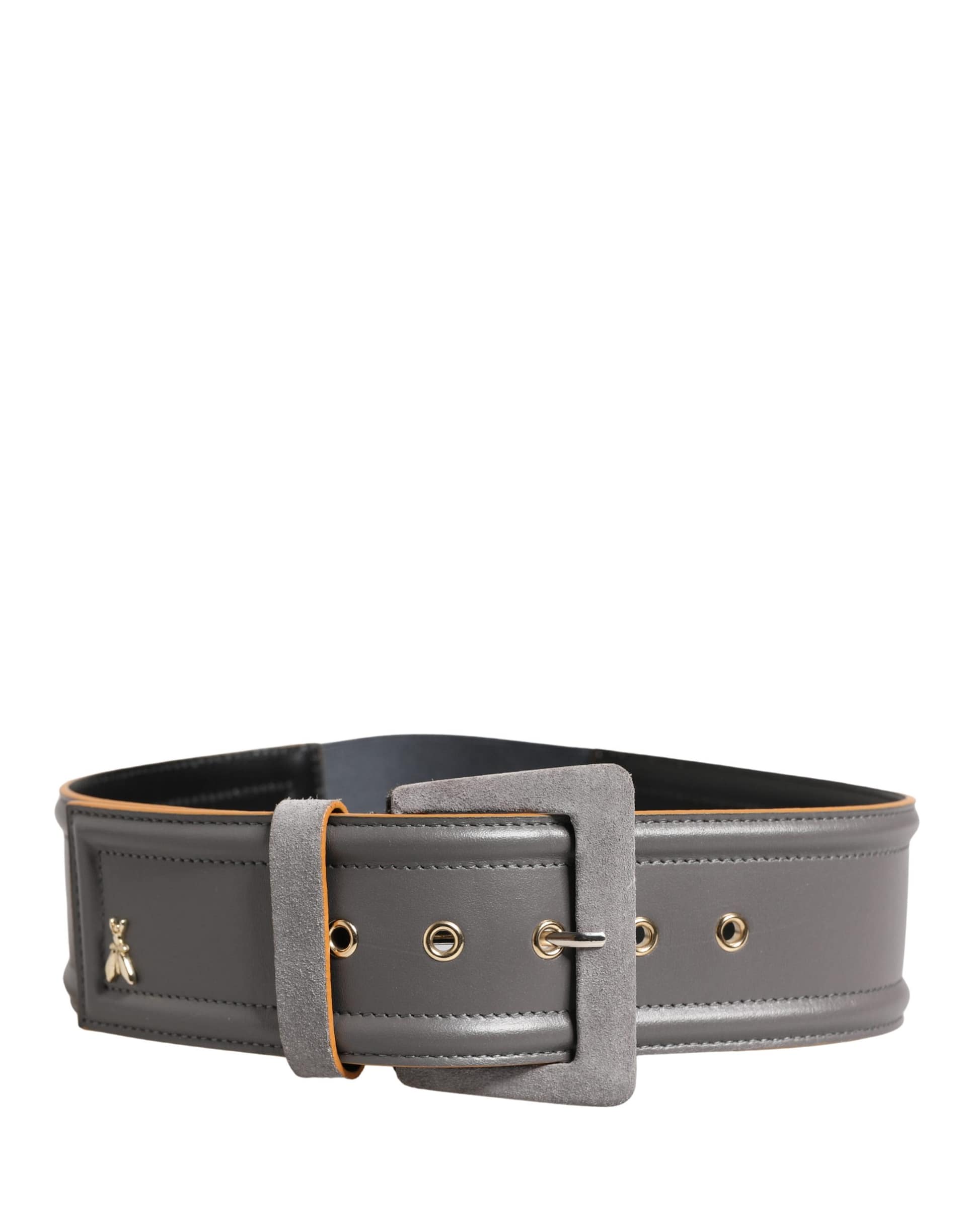 Patrizia Pepe Gray Genuine Leather Square Silver Metal Buckle Belt - Image 3