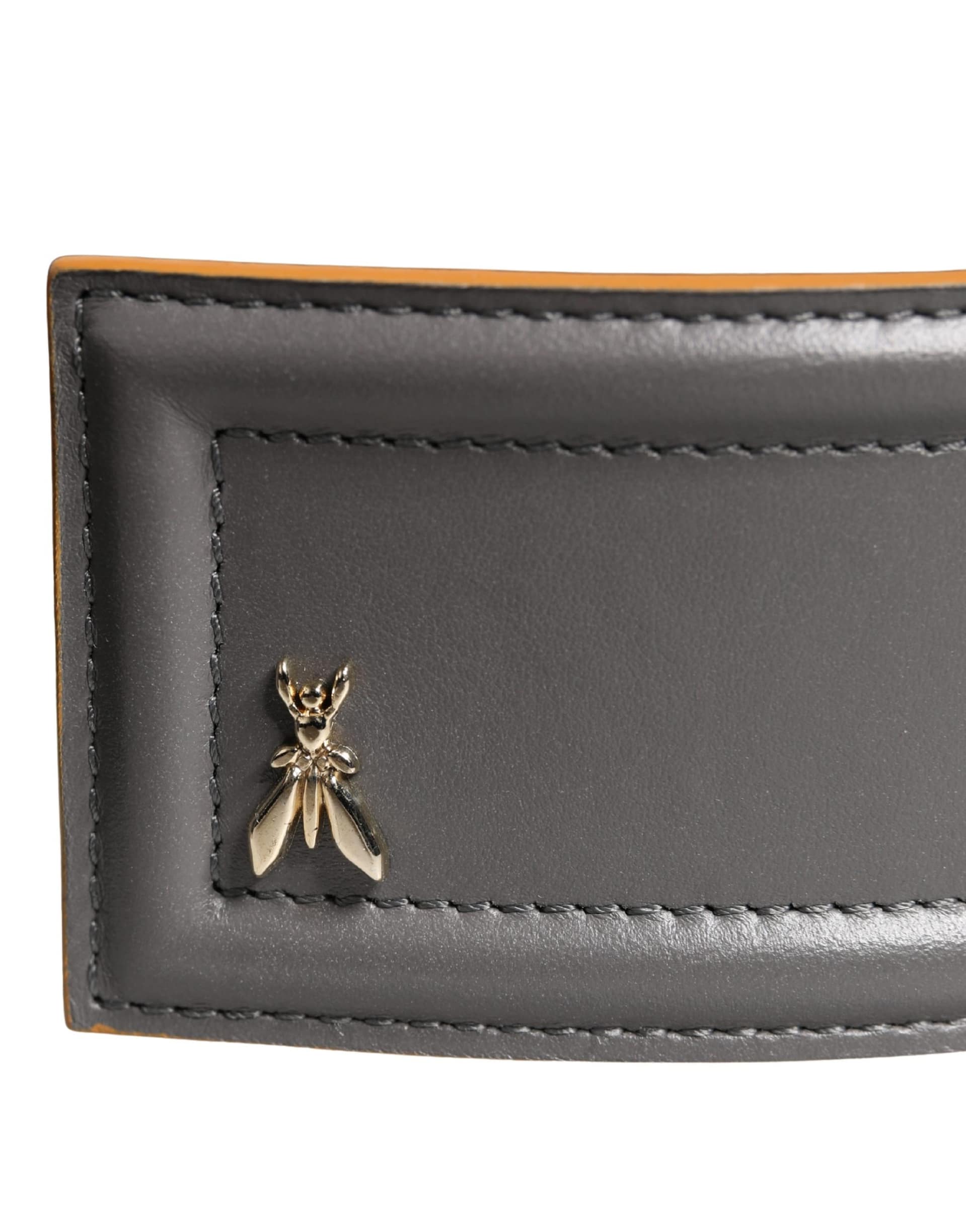 Patrizia Pepe Gray Genuine Leather Square Silver Metal Buckle Belt - Image 7