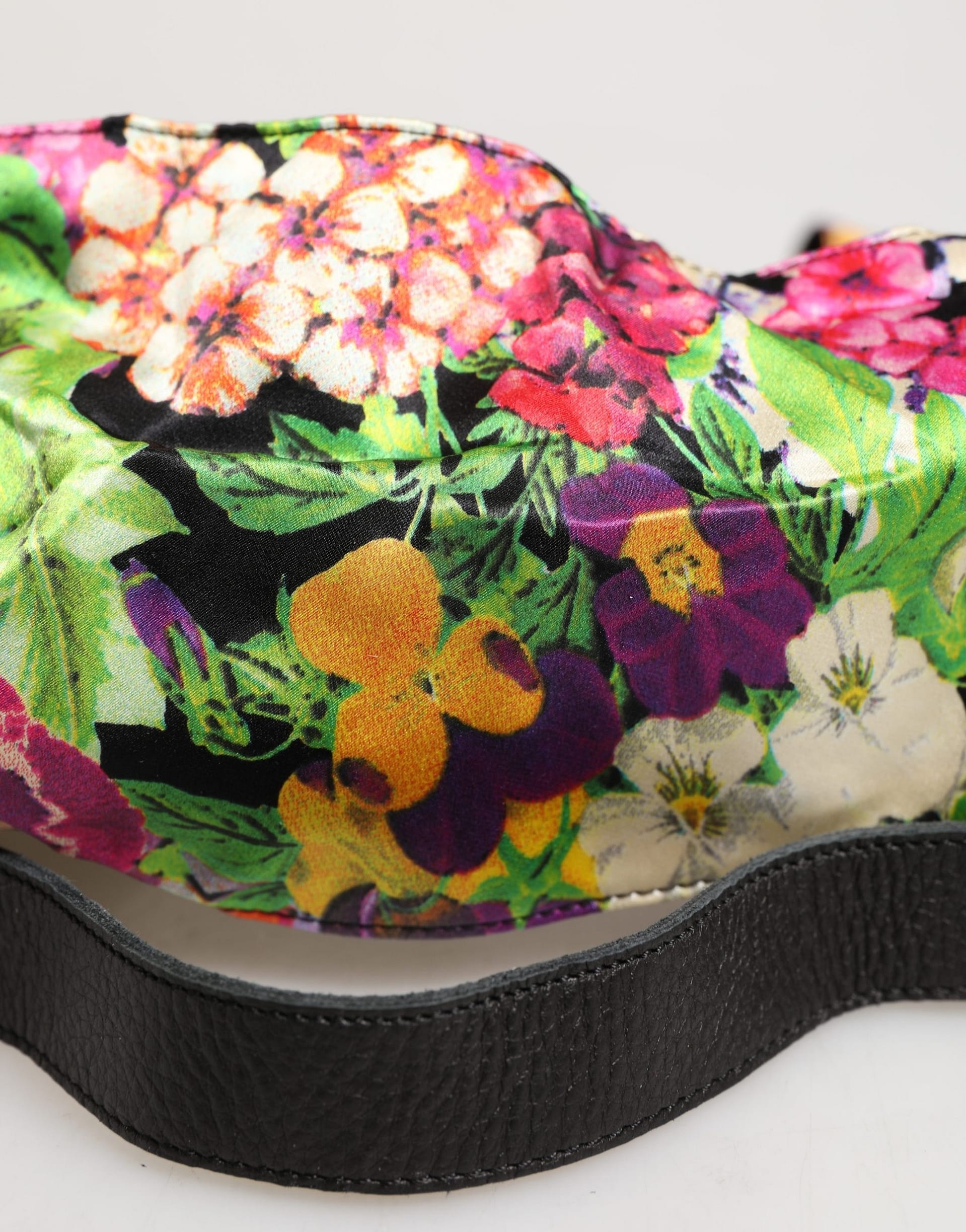 Cavalli Class Multicolor Floral Wide Waist Gold Metal Buckle Cintura Belt - Image 5