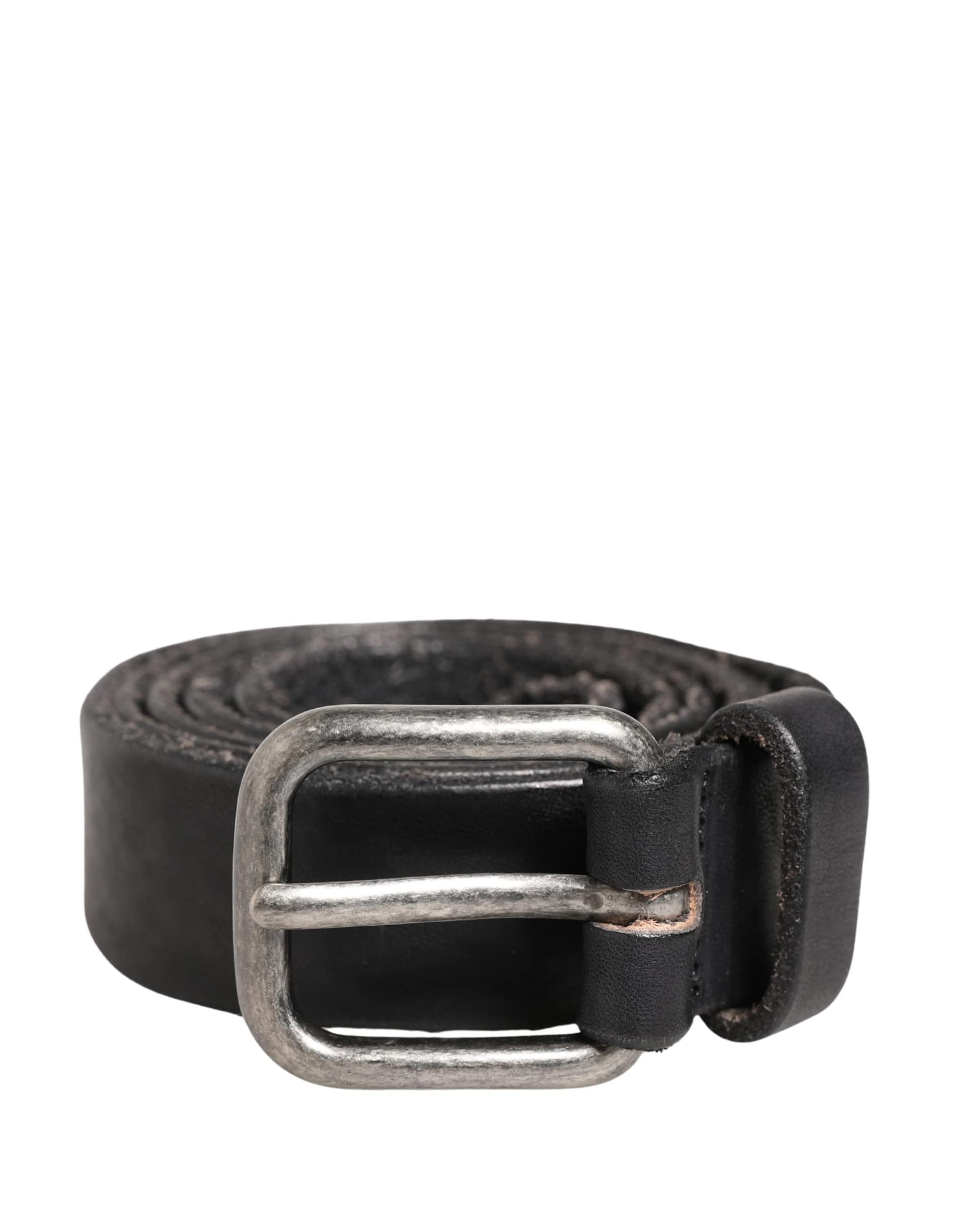 Daniele Alessandrini Men Black Leather Metal Buckle Belt - Image 2